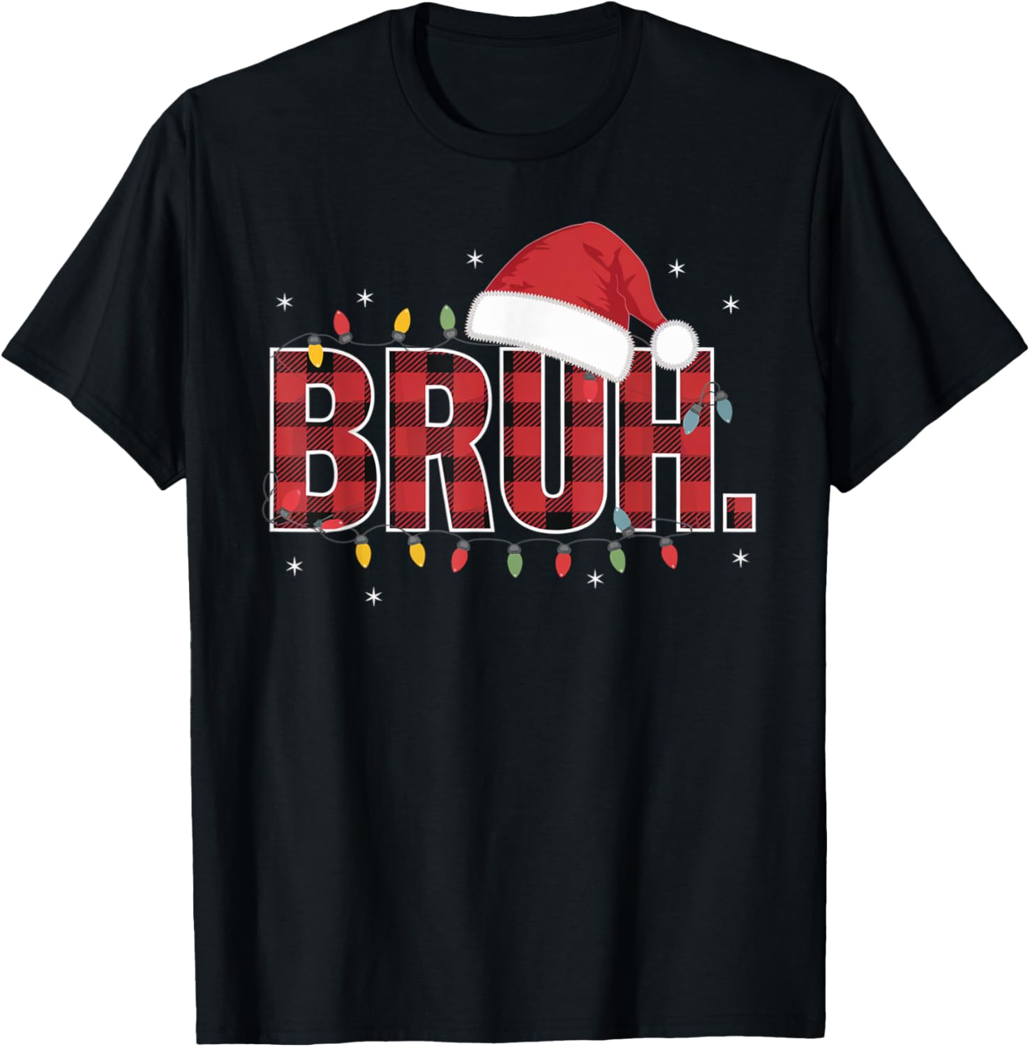 Bruh Funny Christmas Plaid Teens Boys Kids Xmas Pajamas