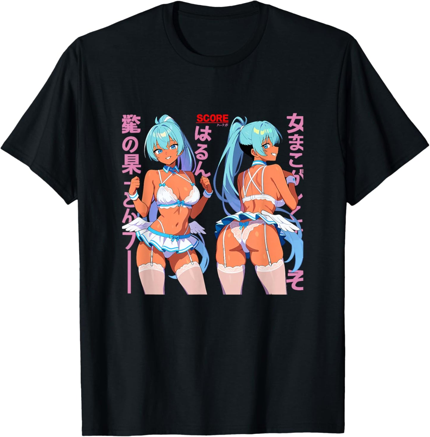 Sexy Waifu Anime Angel Girl Twins Lingerie Japanese Art