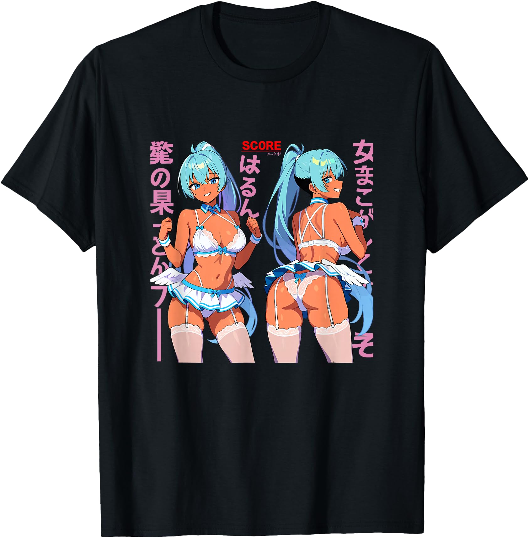 Sexy Waifu Anime Angel Girl Twins Lingerie Japanese Art