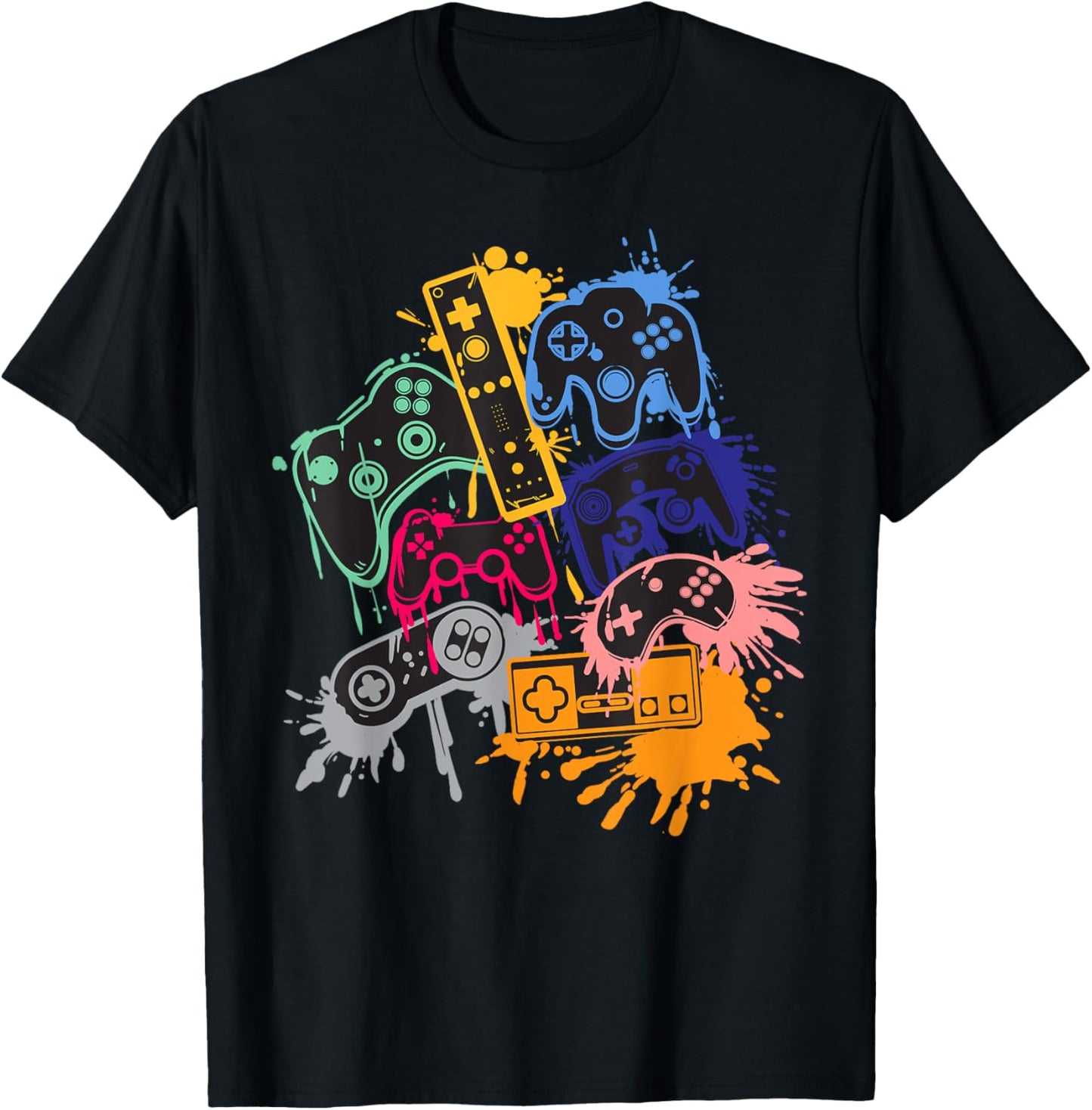 Control all the Things Video Game Controller Tee - Men's Black Short Sleeve Classic Fit T-Shirt - Small
