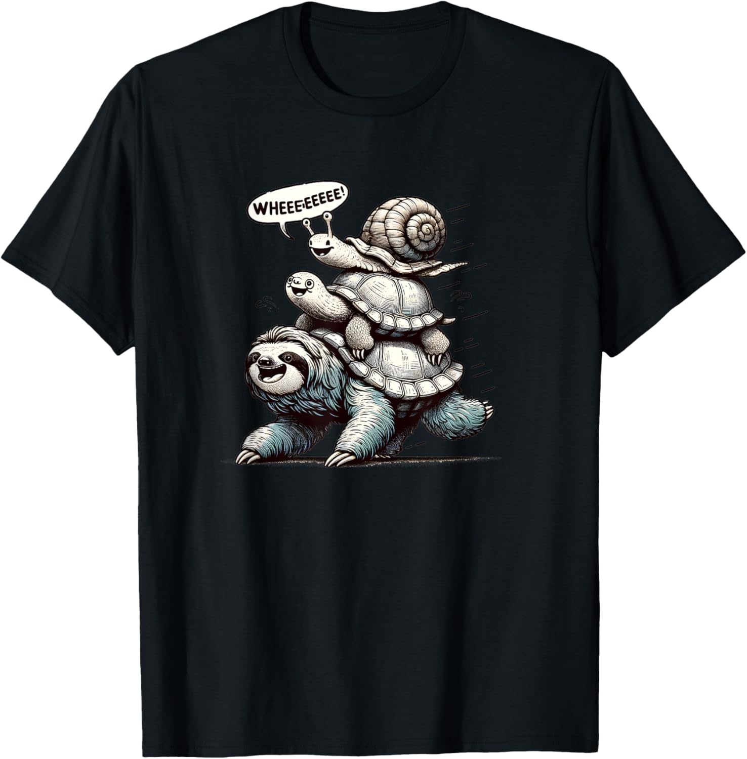 Sloth Turtle Snail Piggyback Animal Running Wild