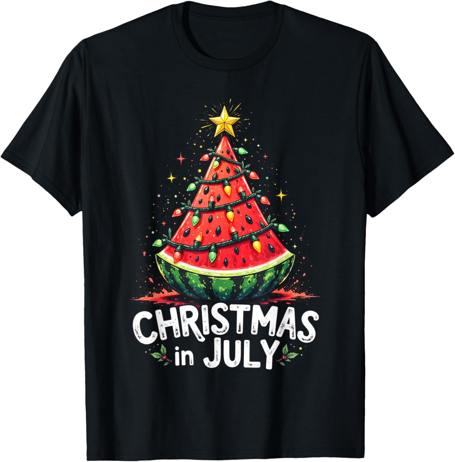 Christmas In July 2025 Watermelon Tree Matching Family Xmas