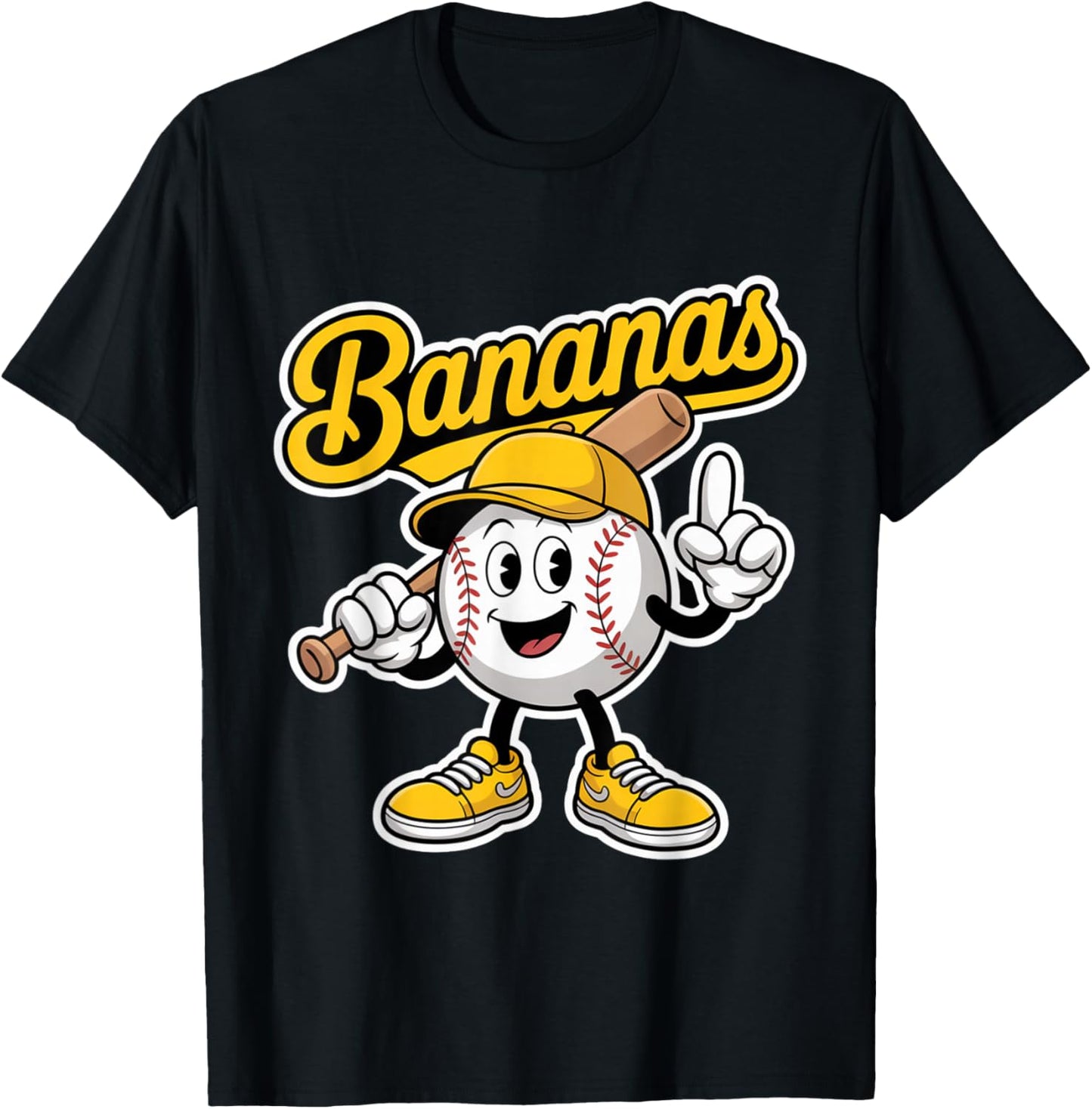 Funny Bananas Baseball Team Mascot Cartoon Fruit Sports Fan