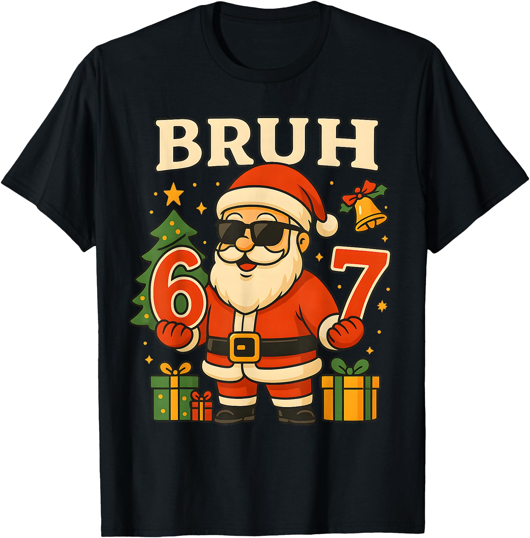 Santa Says 67 Bruh Santa Funny Pajamas 67 Meme Christmas