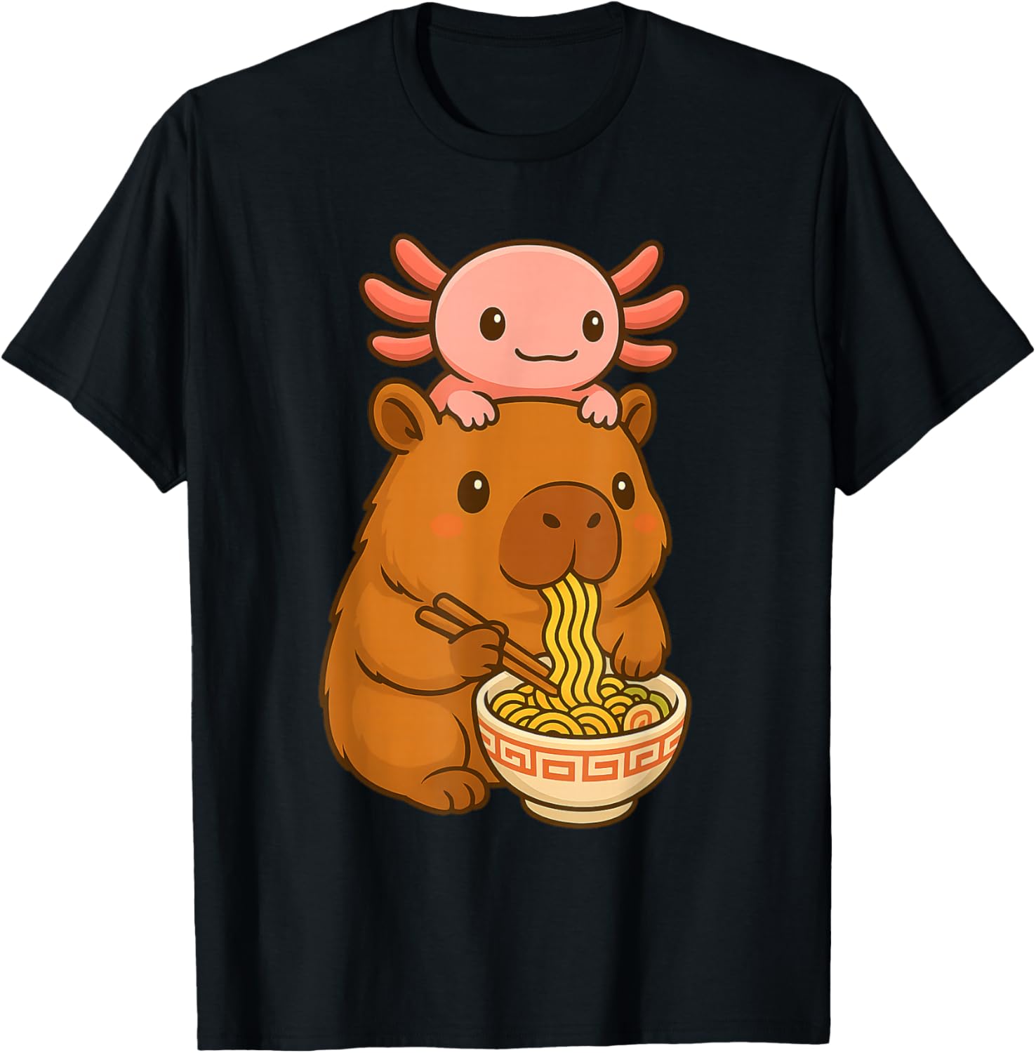 Capybara Anime Ramen Axolotl Funny Graphic Kawaii Capibara