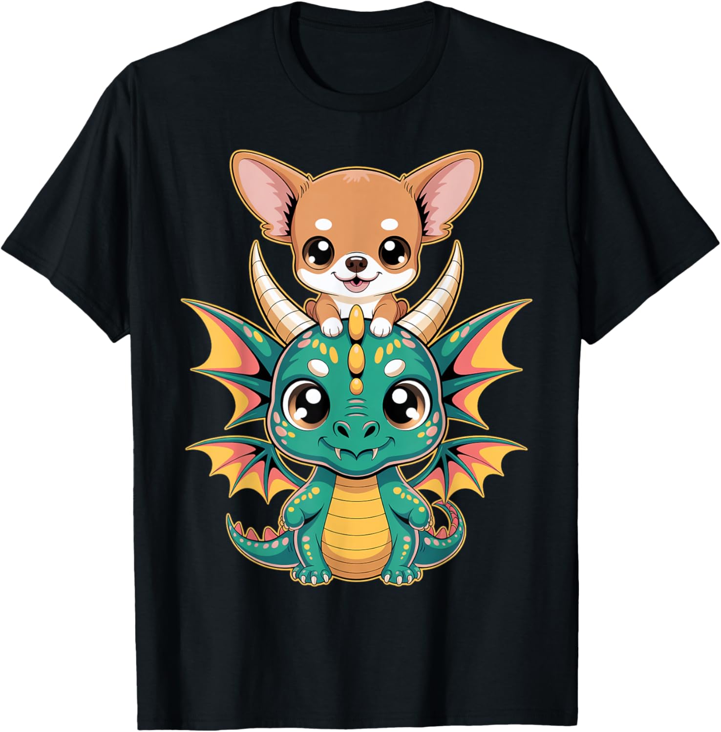 Cute Chibi Dragon With Chihuahua