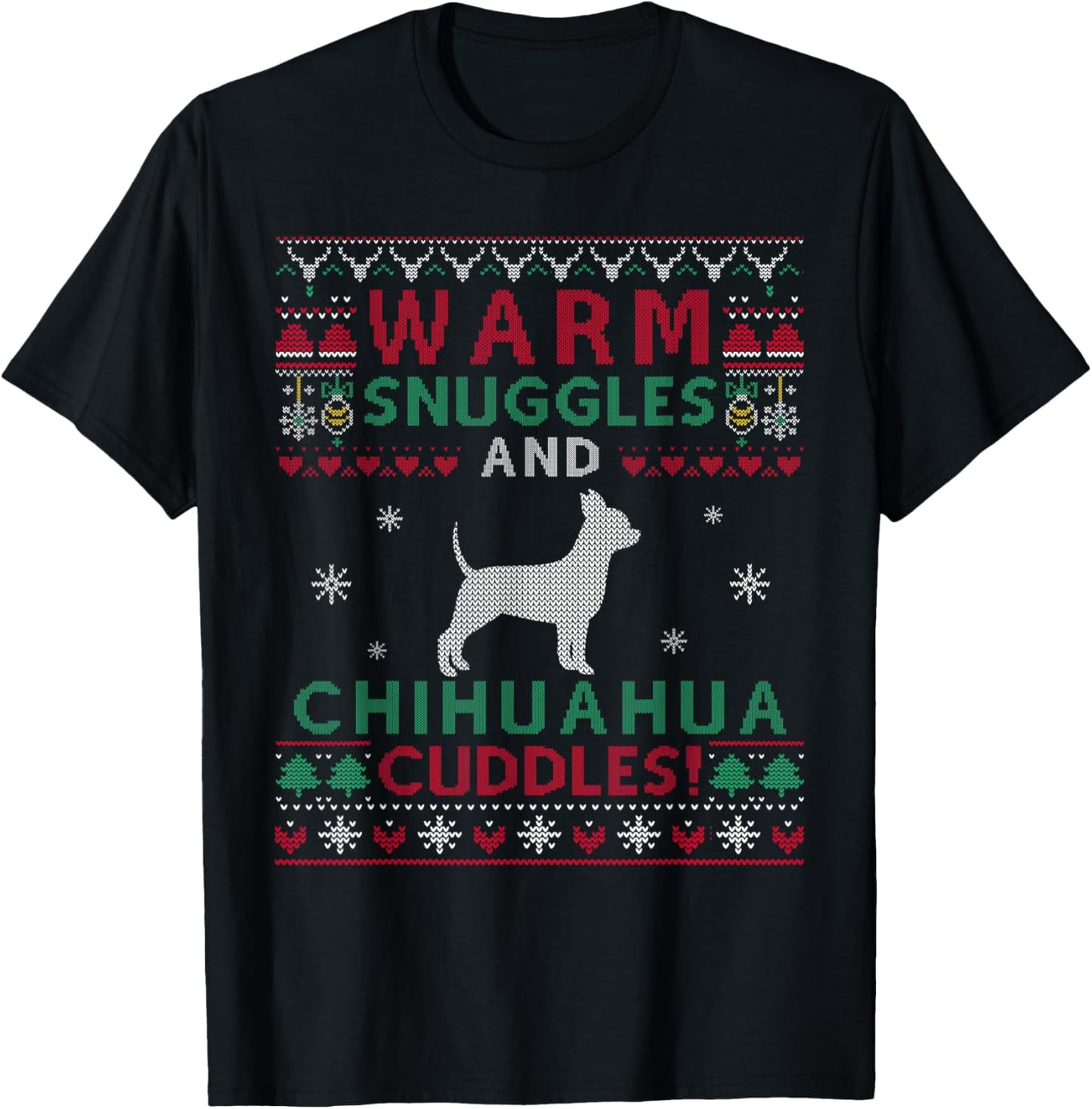 Christmas Chihuahua Dog Cuddles Pet Owners T-Shirt for Men Women Kids