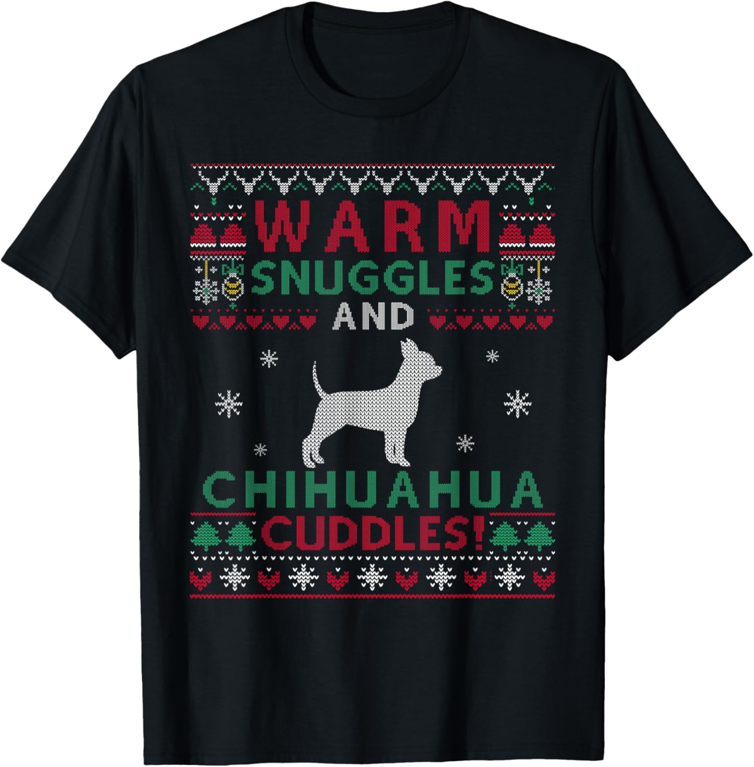 Christmas Chihuahua Dog Cuddles Pet Owners T-Shirt for Men Women Kids