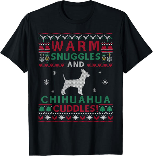 Christmas Chihuahua Dog Cuddles Pet Owners T-Shirt for Men Women Kids