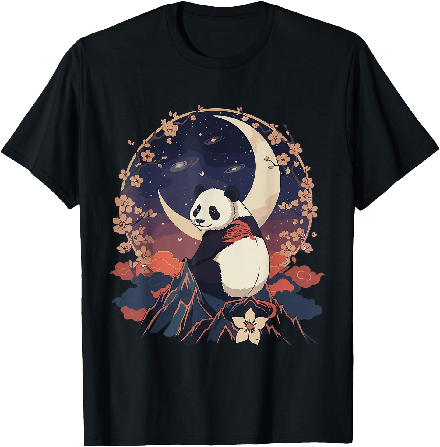 Kawaii Panda Moon Japanese Anime T Shirts Men Women