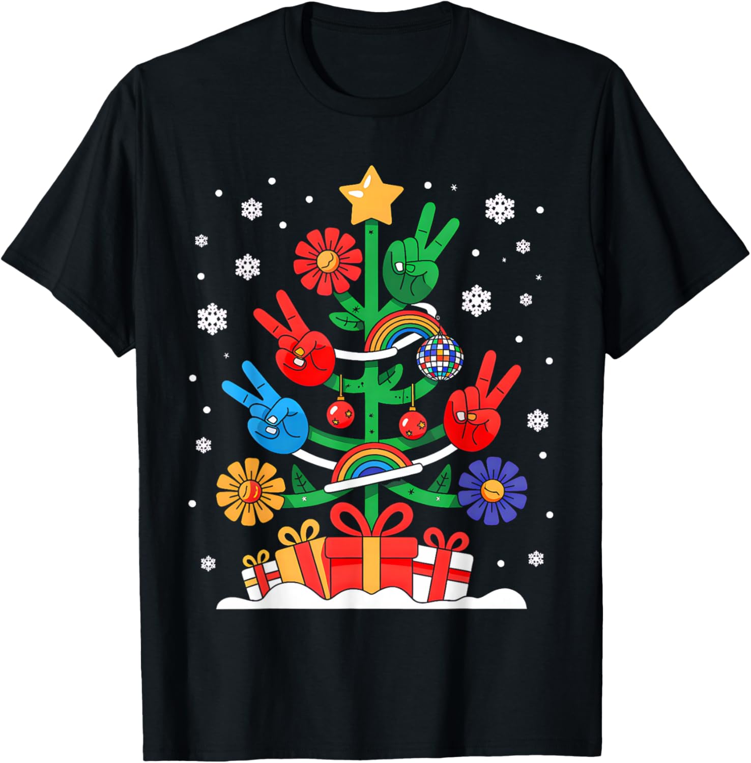 Santa Hippie Christmas Tree Funny Xmas Lights Santa Hippie