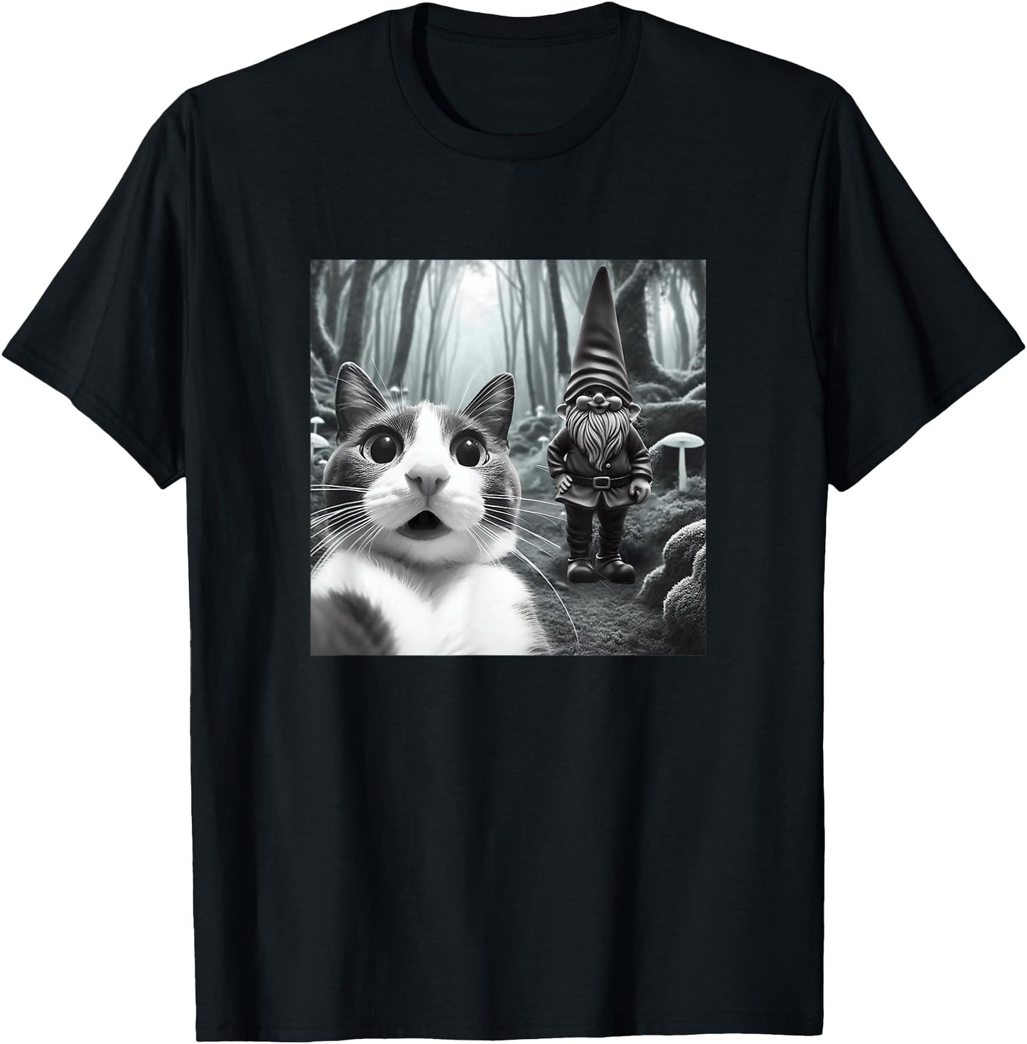 Funny Cat Selfie with Gnome Halloween Fall Christmas Women