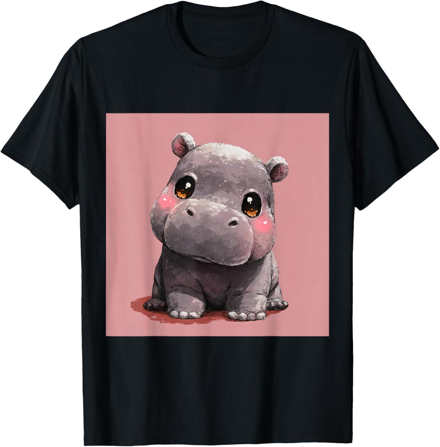 Cute Cartoon Hippo Chibi Style Cute Baby Hippo