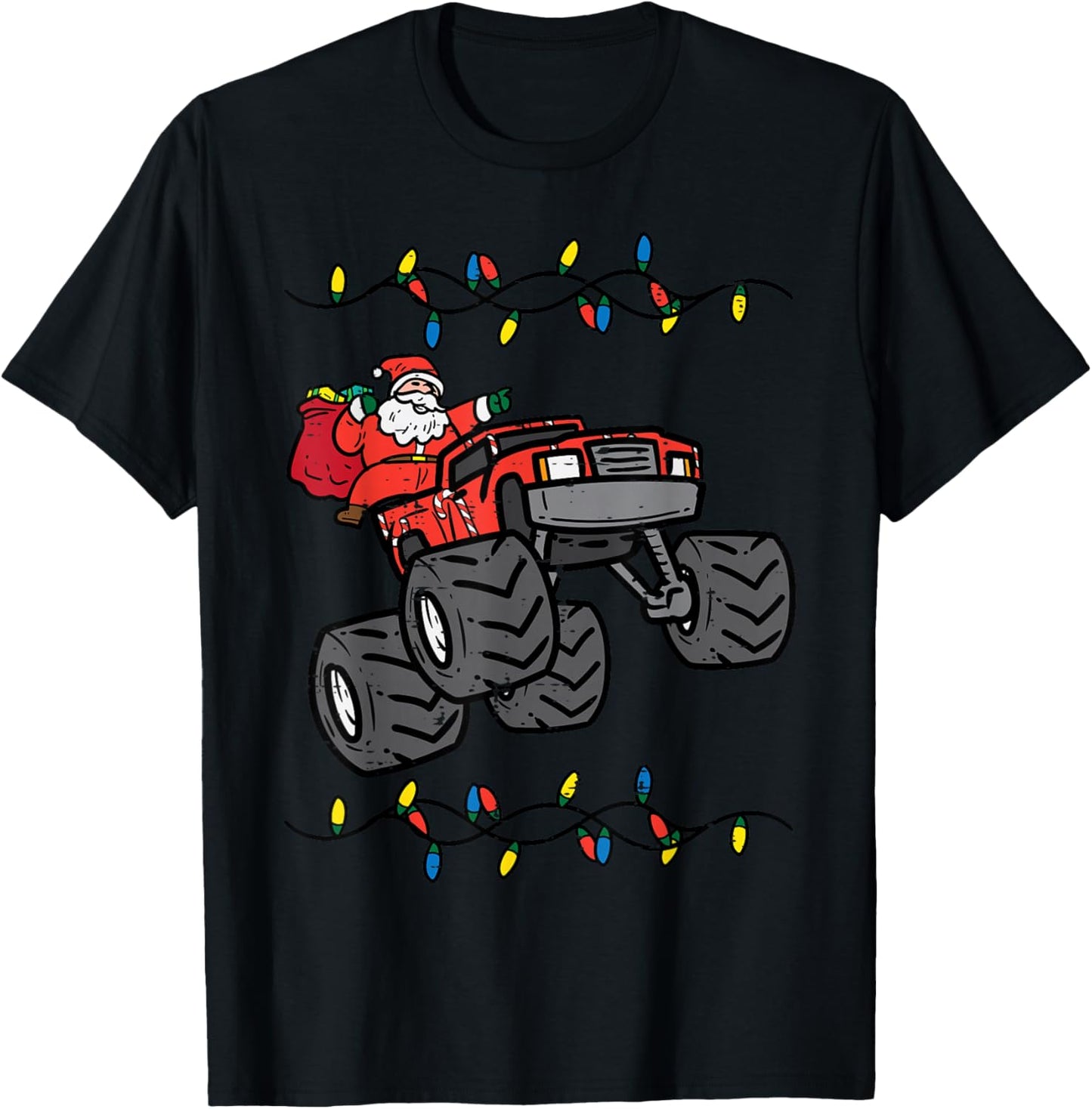 Christmas Santa Monster Truck Xmas Boys Kids Toddler Youth