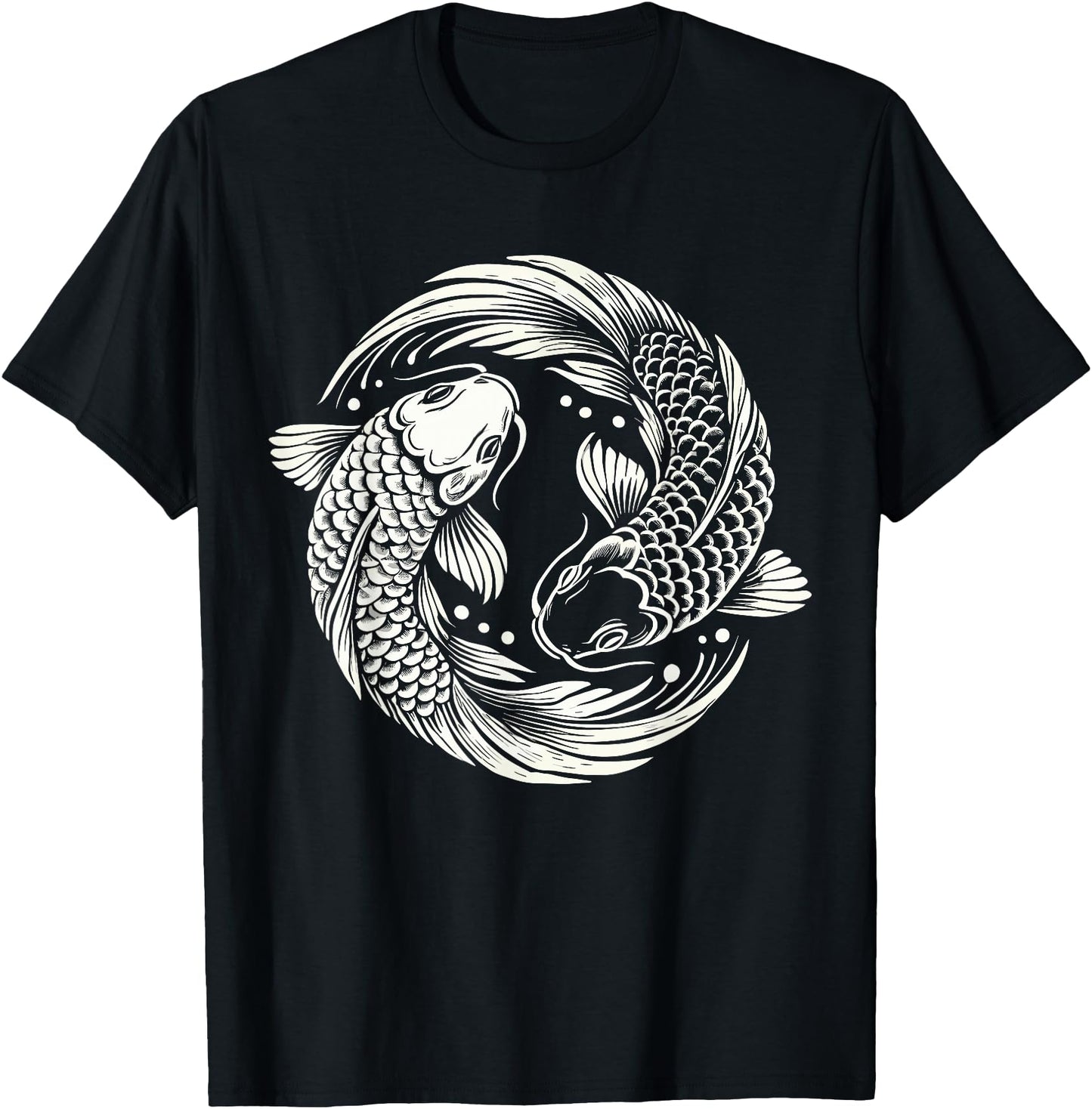 Retro Yin And Yang Japanese Koi Fish