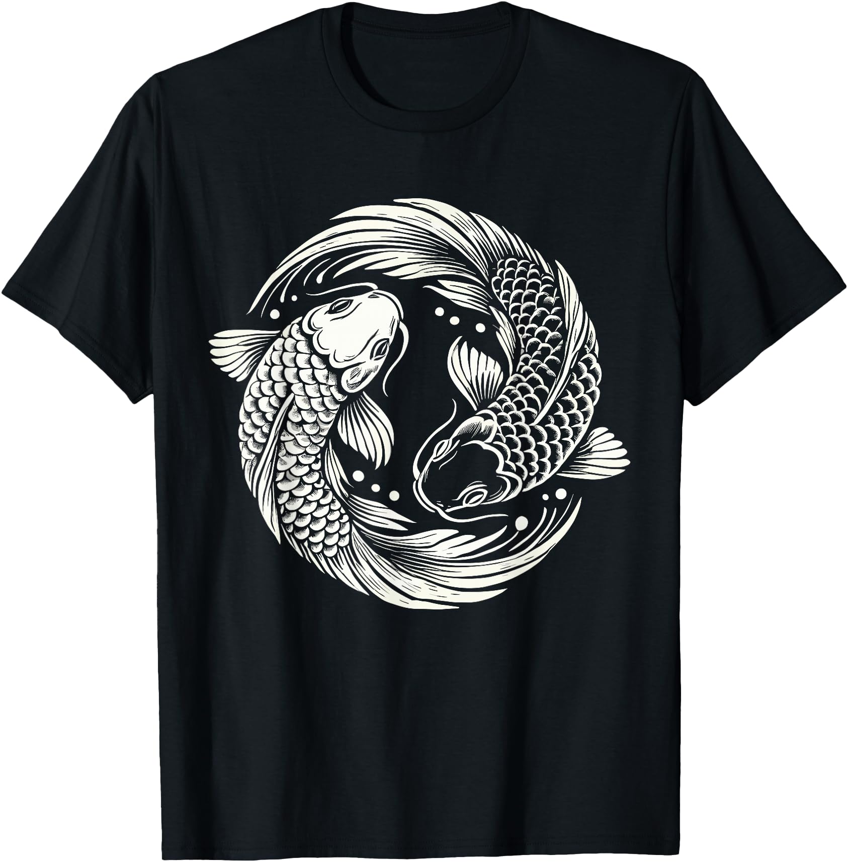 Retro Yin And Yang Japanese Koi Fish