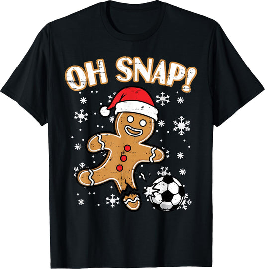 Christmas Gingerbread Soccer Oh Snap Funny Xmas Boys Kid Men