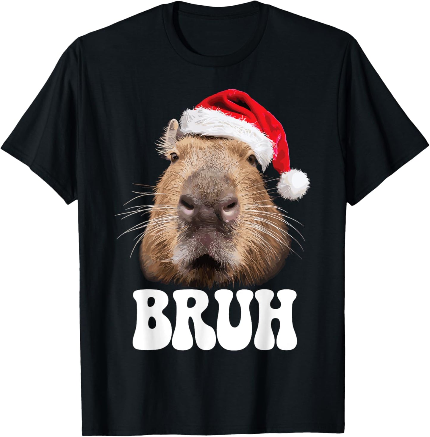Capybara Bruh Funny Santa Hat Christmas Season Capybara