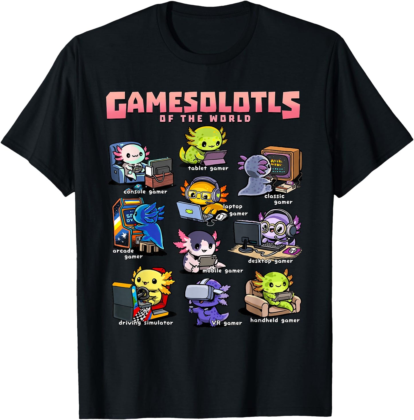 Gamesolotls of the World - Diverse Gamer Axolotl Collection