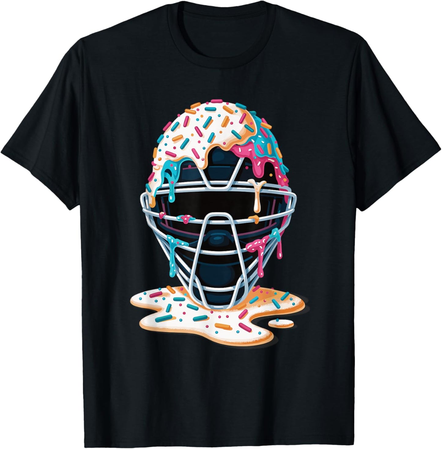 Baseball Catcher Mask Ice Cream Dripping Baseball Fan Boys