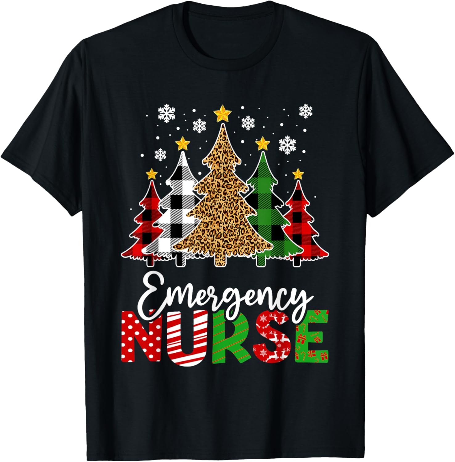 Christmas ER Nursing Shirt Women, Xmas Tree Emergency Nurse