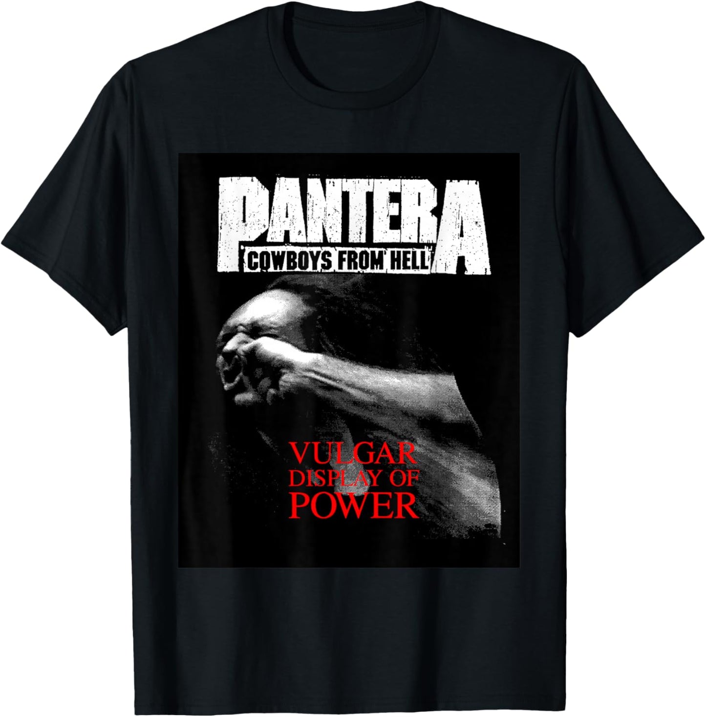 Pantera Official Vulgar Display Of Power T-Shirt - Black - Unisex Adult - Small - Short Sleeve - Crew Neck - Classic Fit - Music Theme - Cotton
