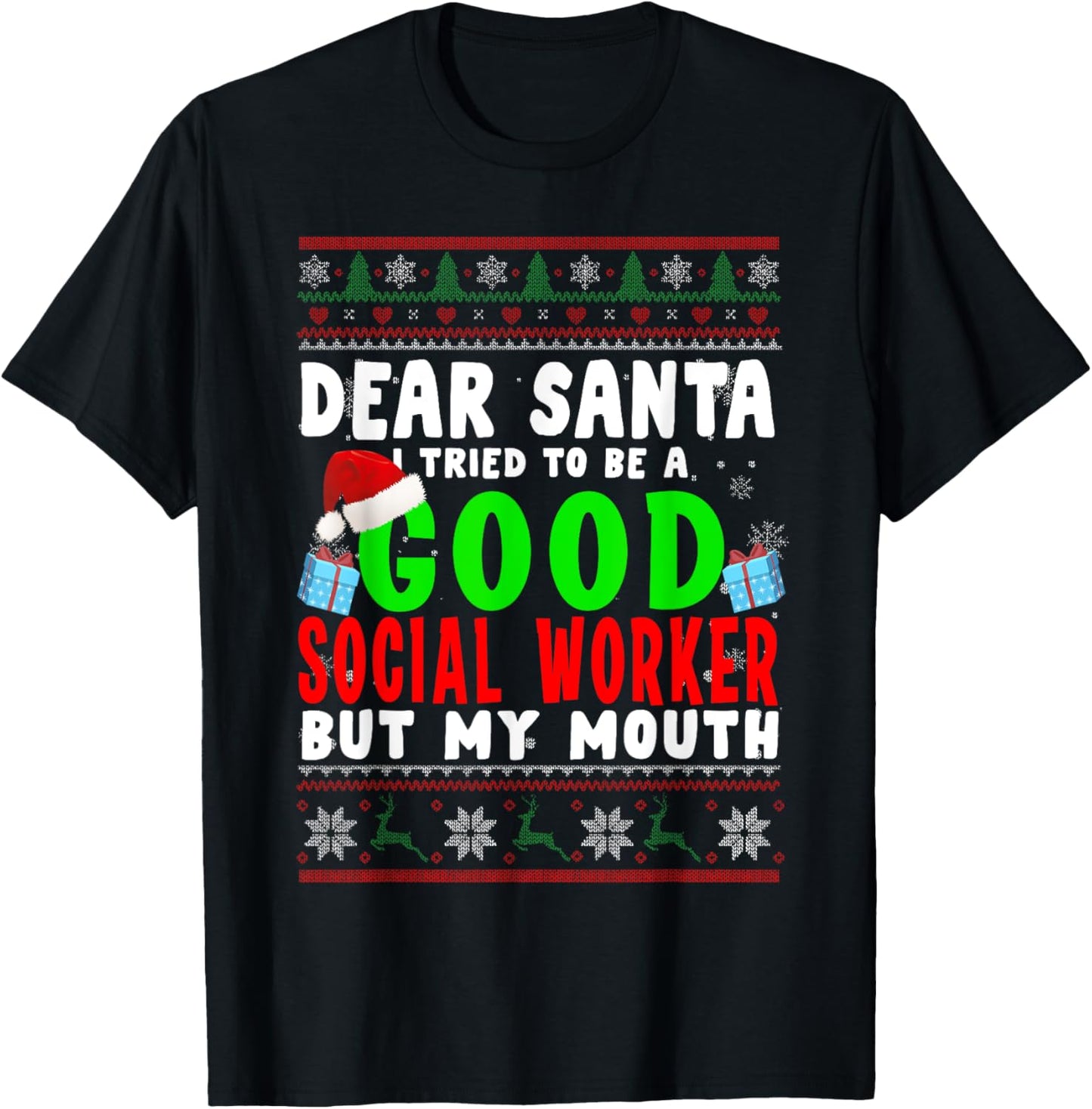 Dear Santa I Tried To Be A Good Social Worker X-mas Sweater