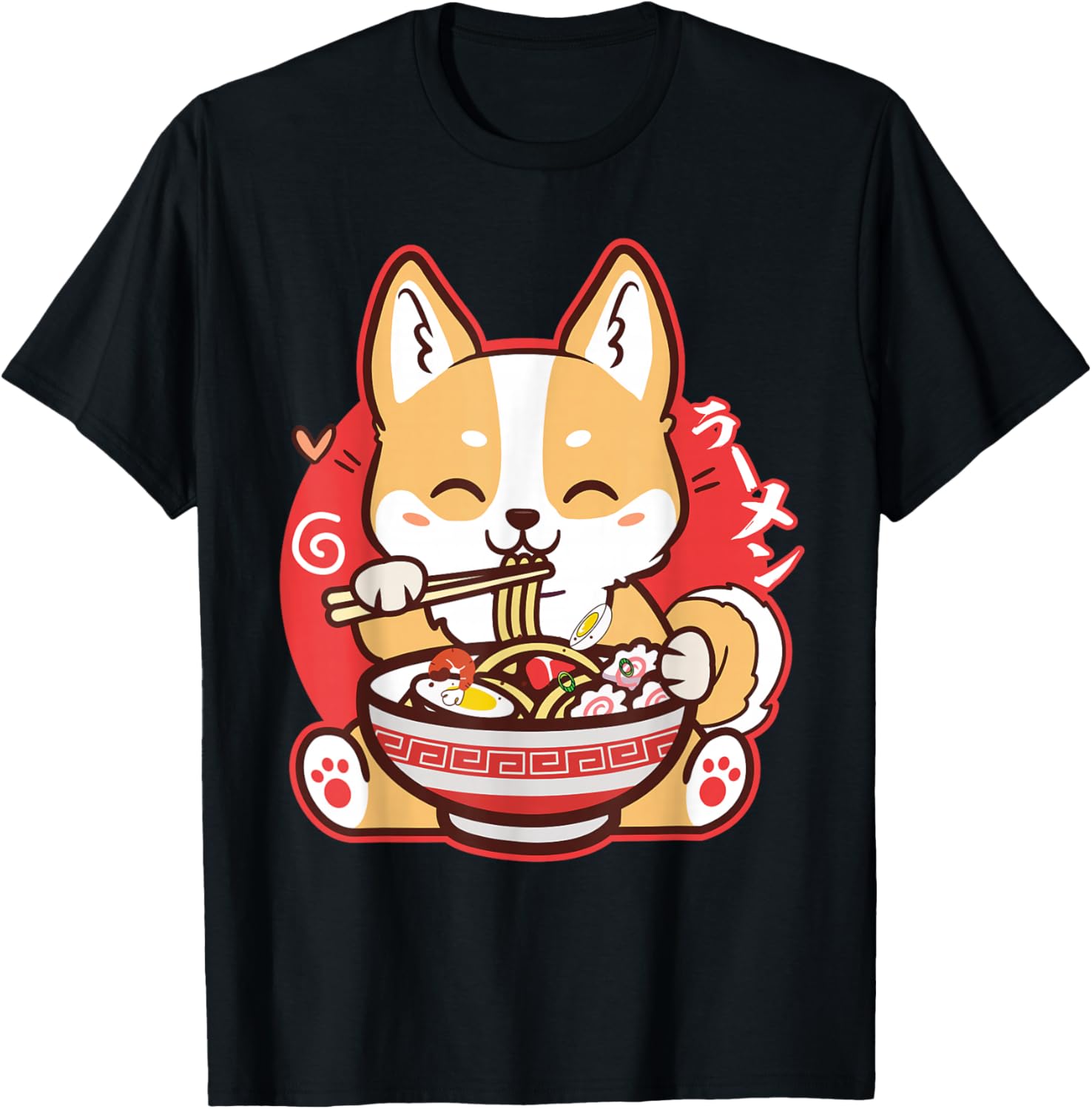 Kawaii Corgi Eating Ramen Cute Japanese Anime Dog Lovers