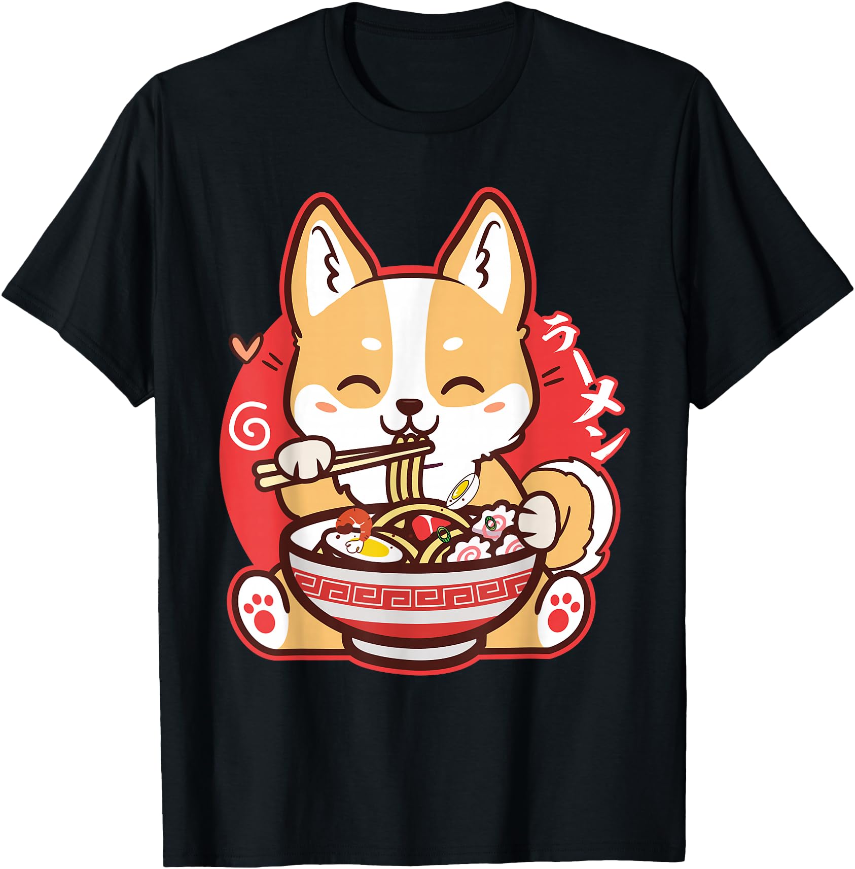 Kawaii Corgi Eating Ramen Cute Japanese Anime Dog Lovers