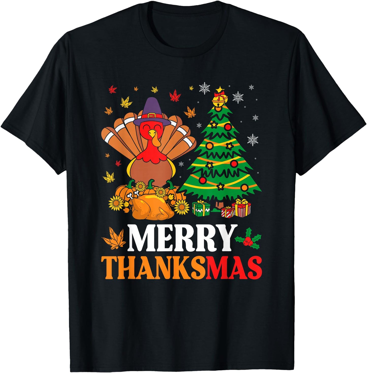 Merry Thanksmas Christmas Thanksgiving Funny Turkey