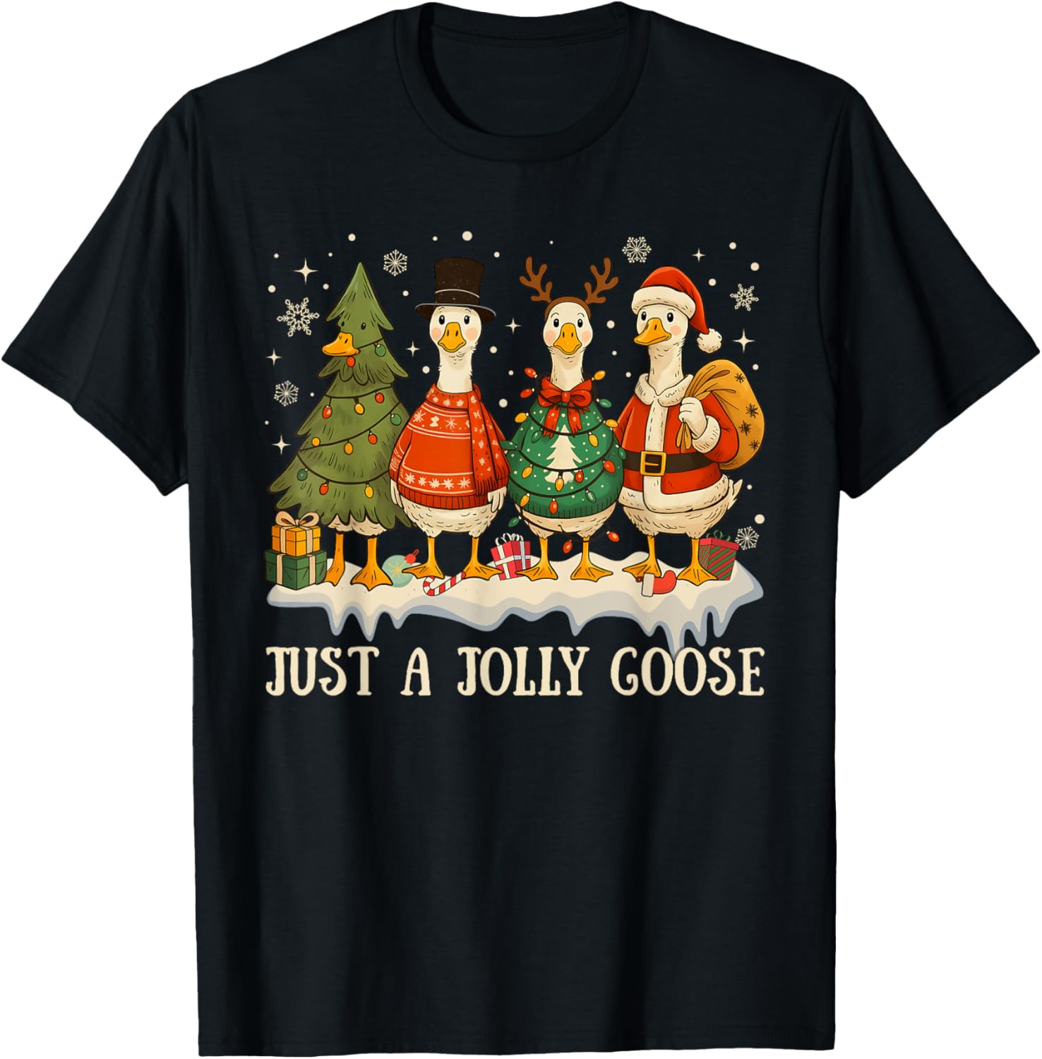 Just A Jolly Cute Goose Funny Merry Goosemas Christmas Xmas