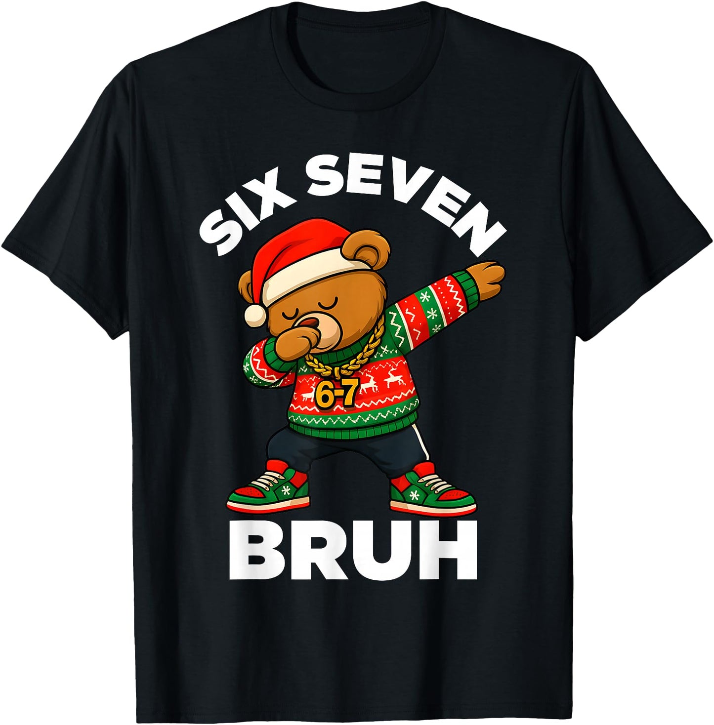 67 Christmas Dabbing Hip Hop Teddy Bear Six Seven Meme Boys
