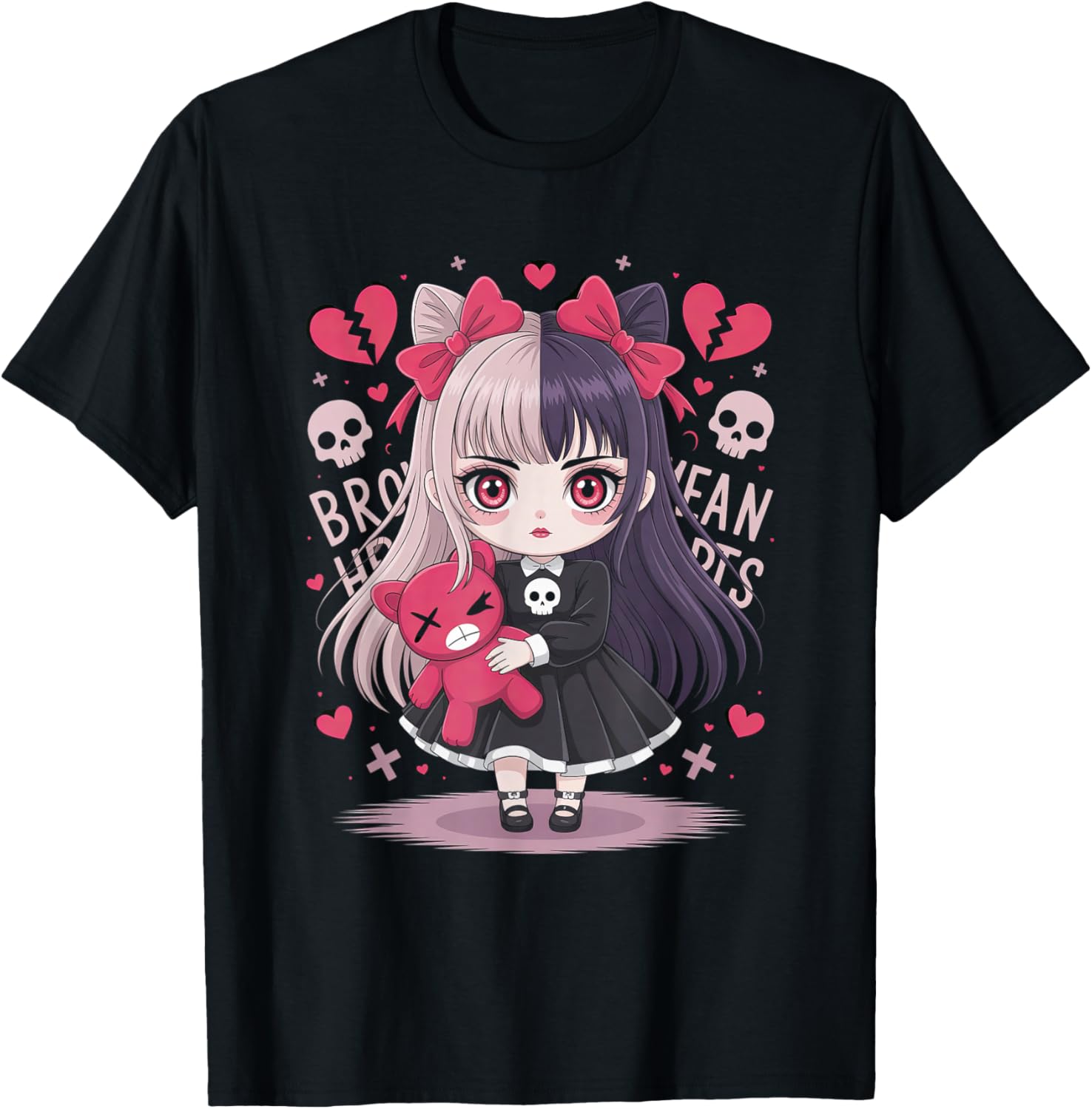 Goth Emo Girl with Teddybear Gothic Chibi Anime Girlie