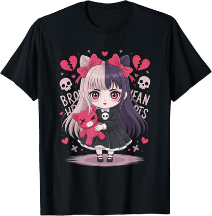 Goth Emo Girl with Teddybear Gothic Chibi Anime Girlie