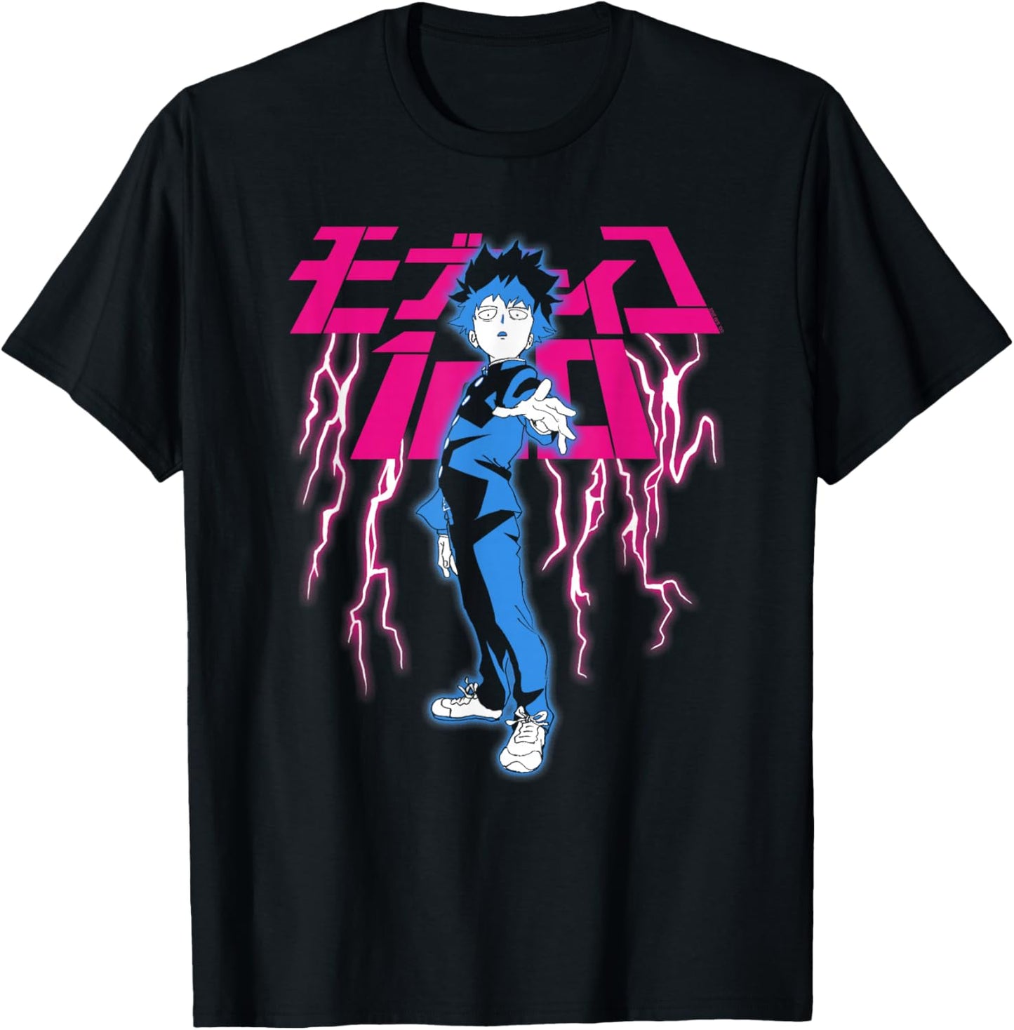 Mob Psycho 100 Shigeo with Pink Lightning and Kanji Anime
