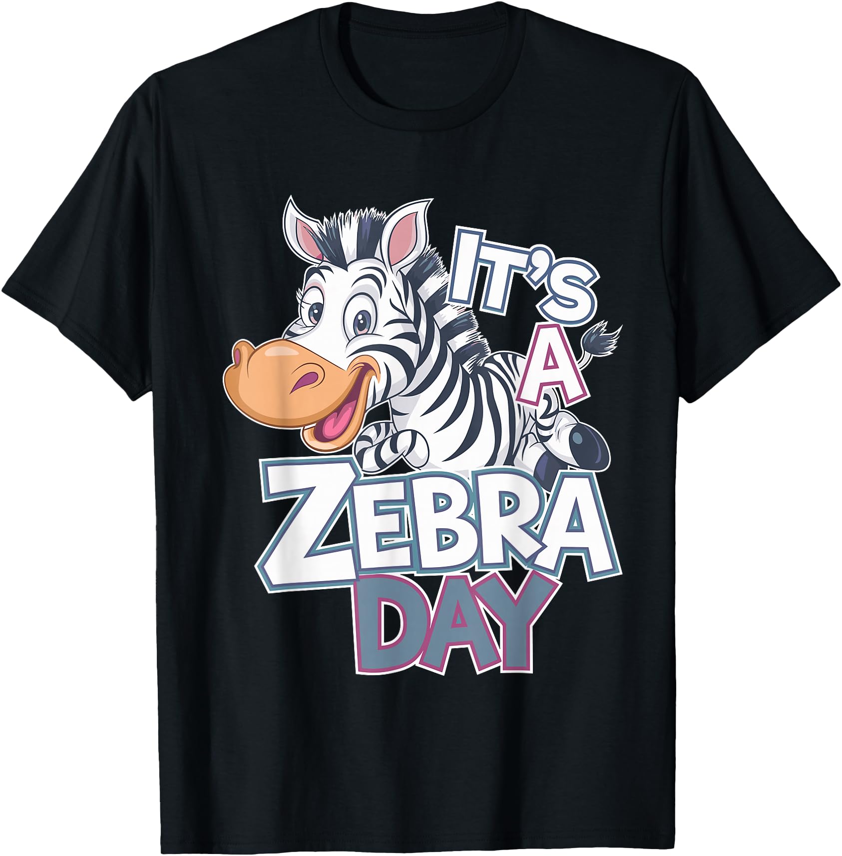 It's A Zebra Day Cute Animal Theme Cartoon Wildlife Safari