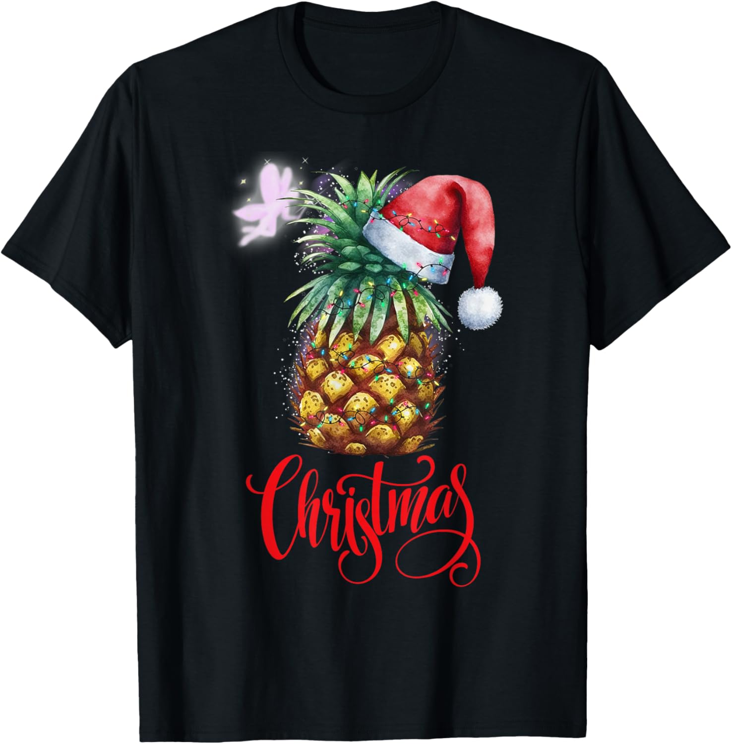 Christmas Pineapple Love Tees Fun Xmas Fruit