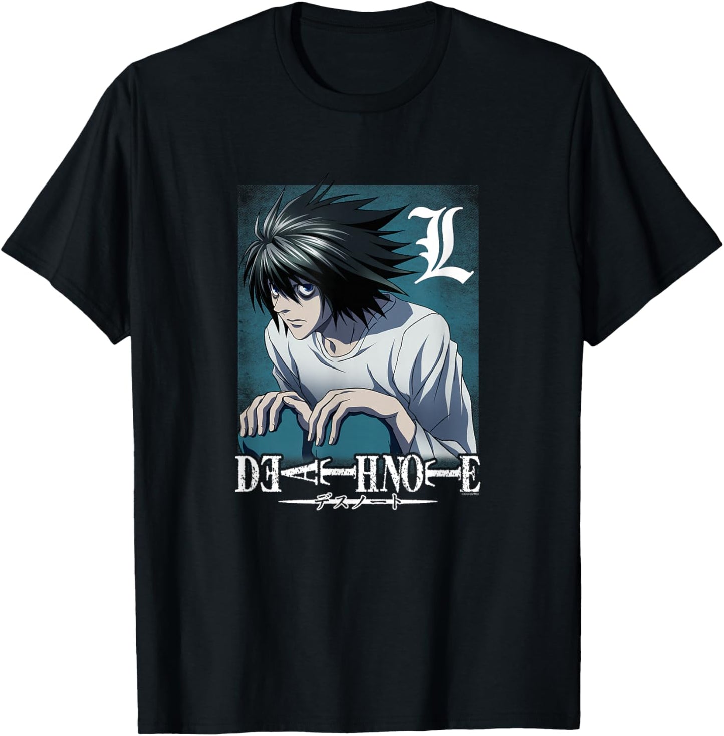 Death Note L Crouching with Logo Anime