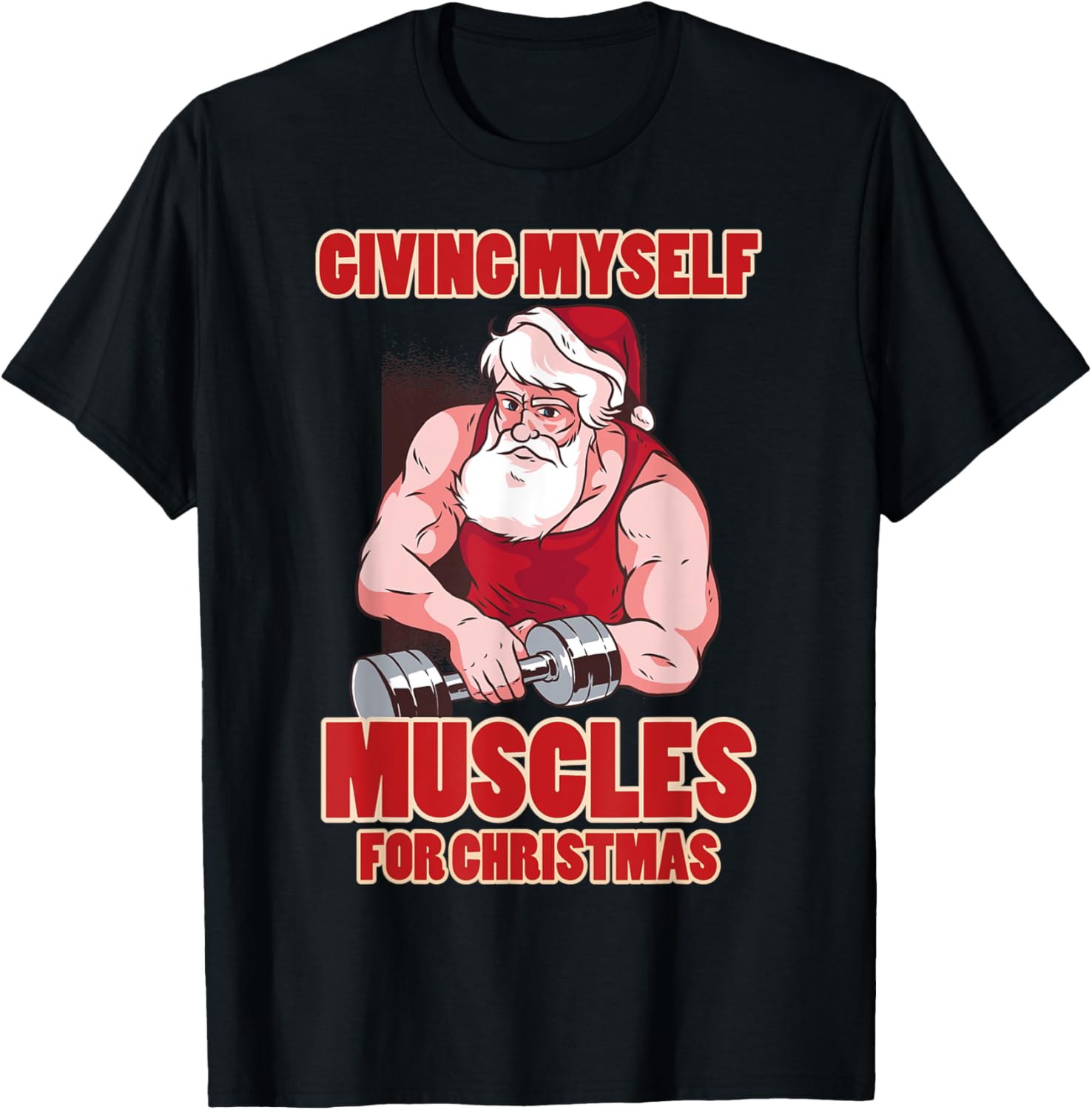 Muscle Xmas weightlifting Santa Claus costume snow Christmas