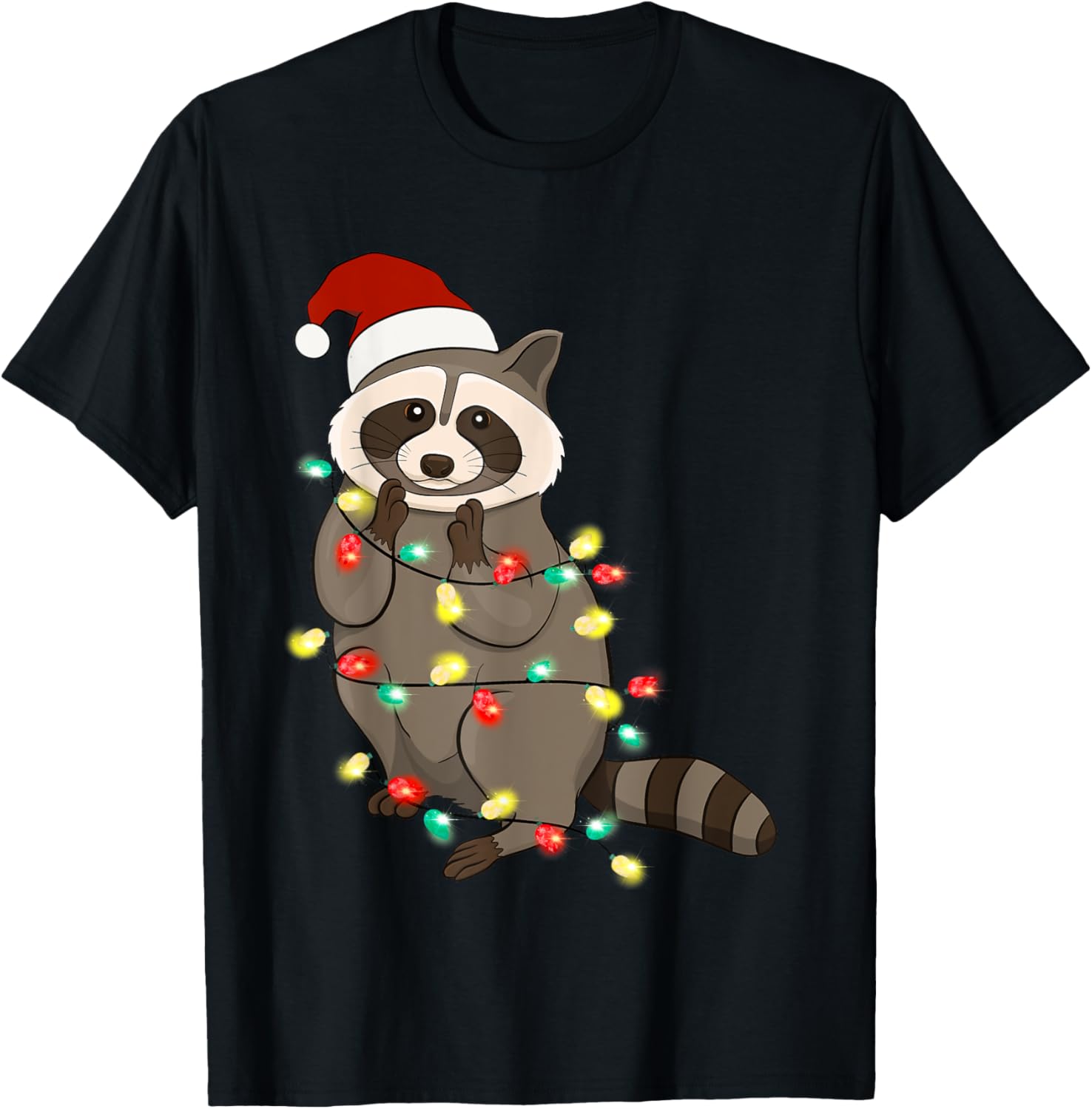 Raccoon Christmas Tree Lights Pajama Racoon Lover Xmas