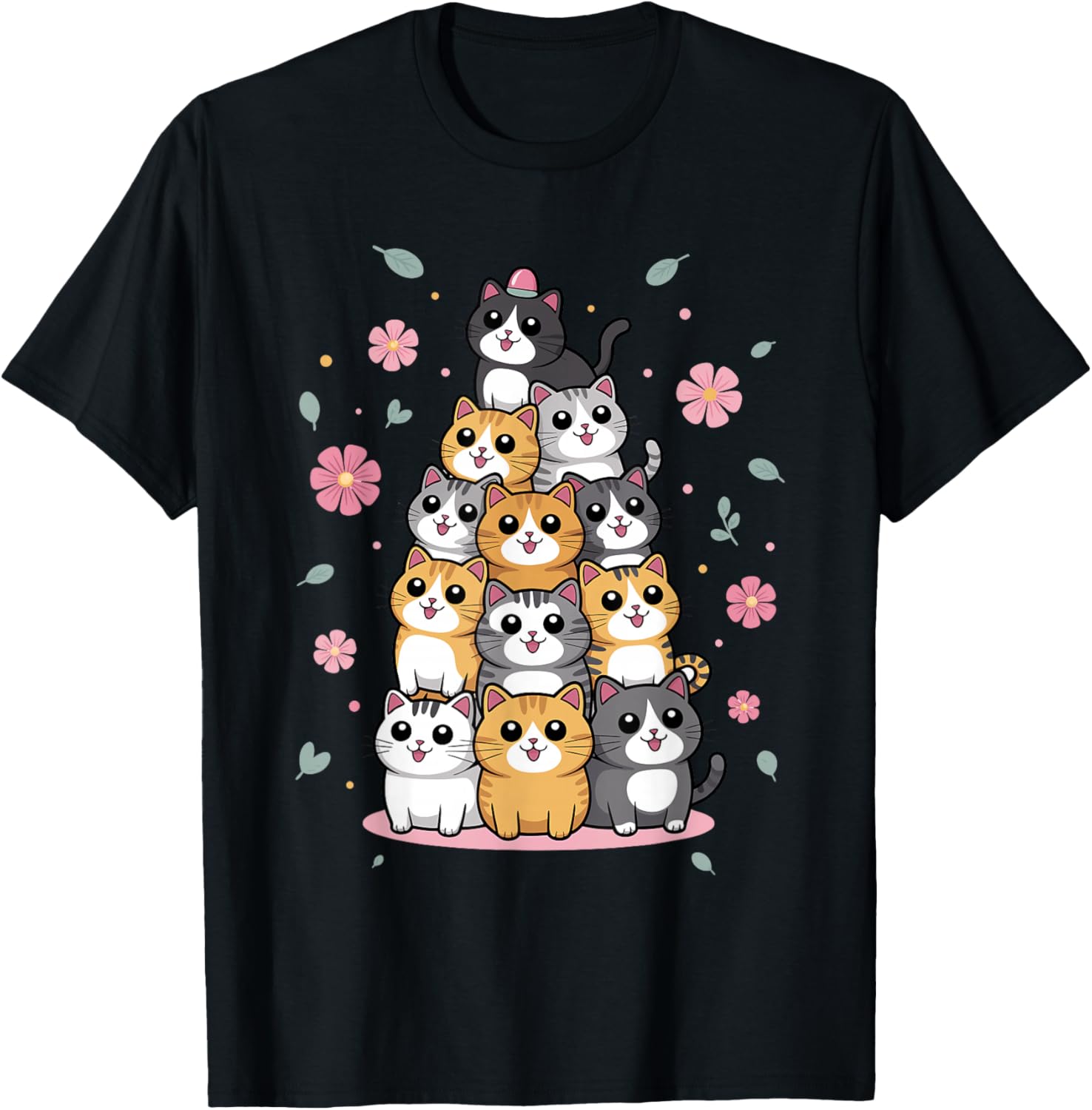 Funny Pile of Kitty Kawaii Cats Funny Cute Cat Lover Chibi