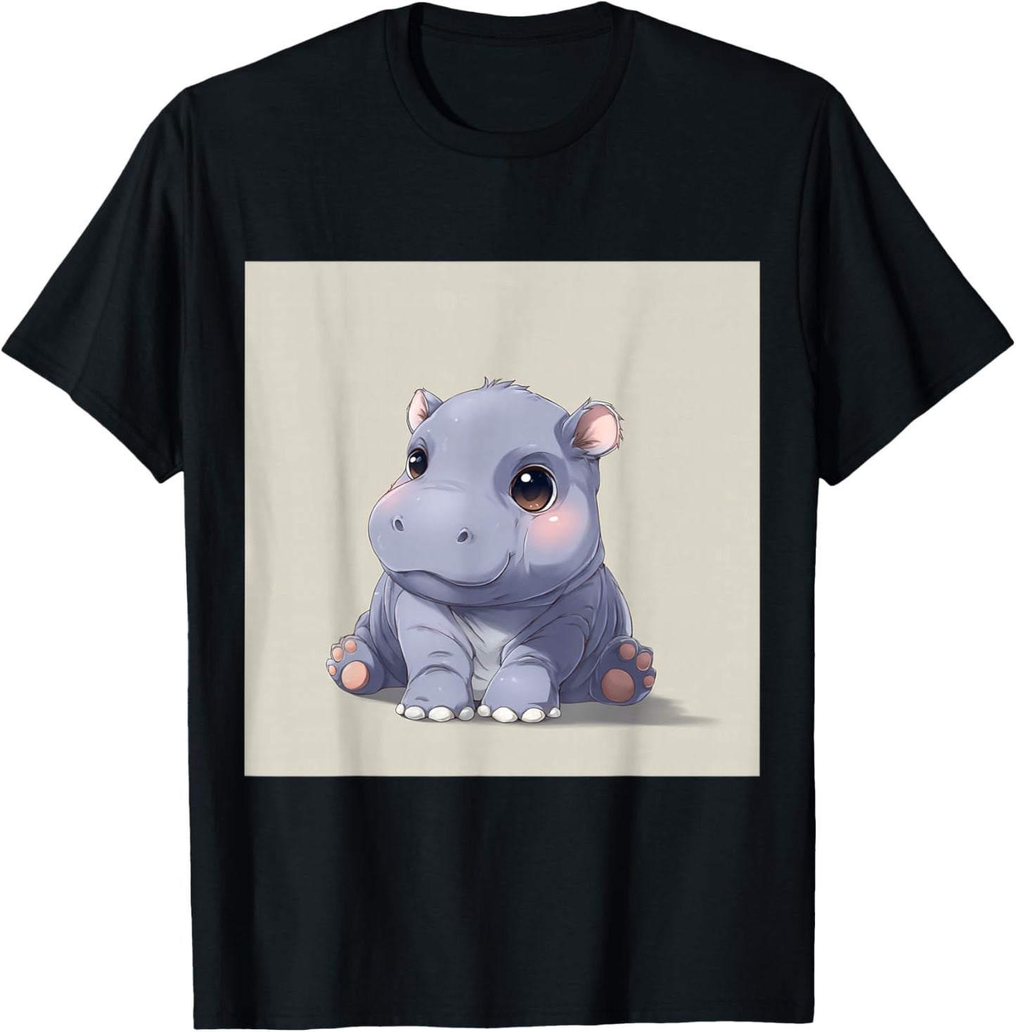 Cute Cartoon Hippo Chibi Style Cute Baby Hippo