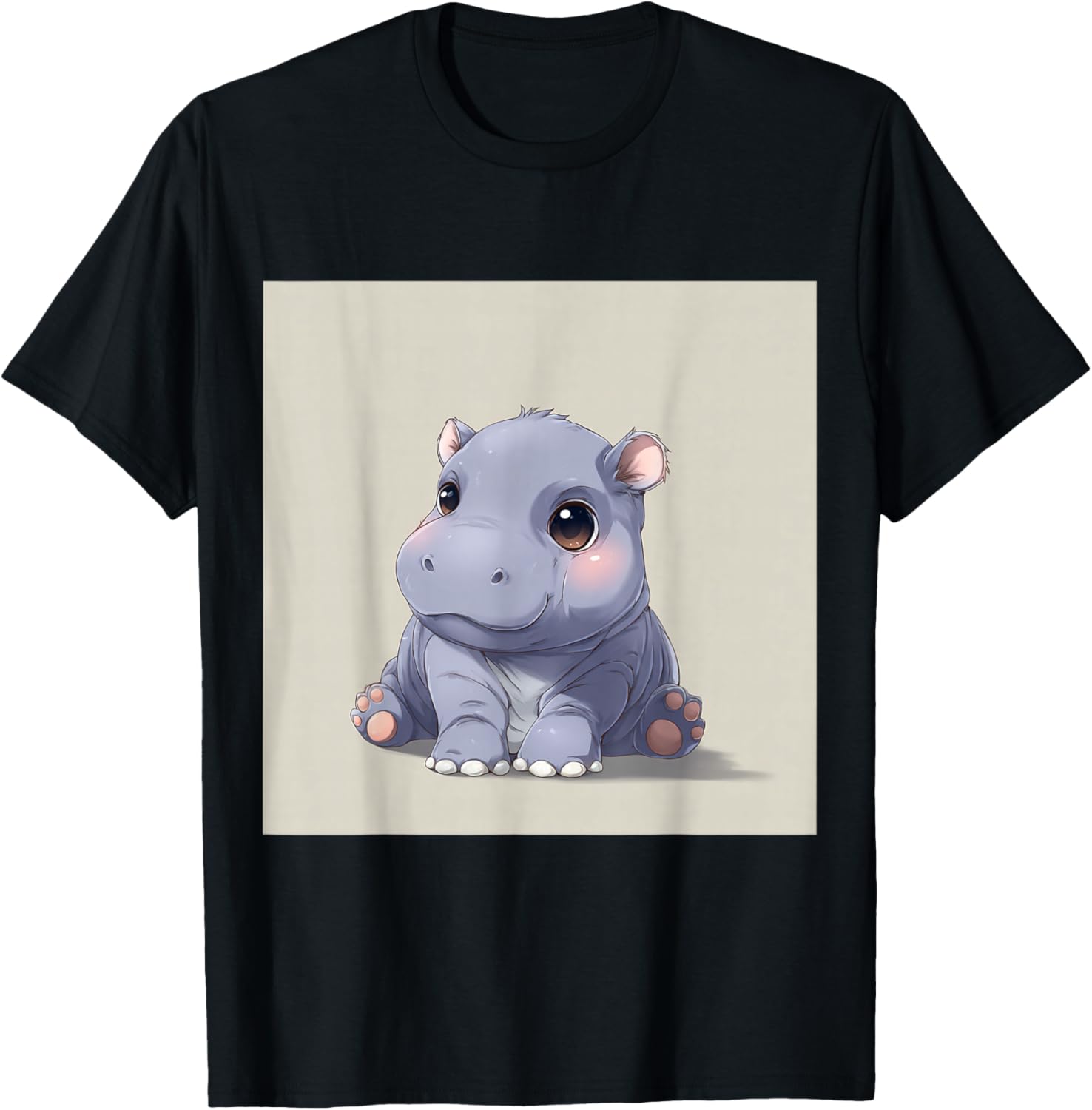 Cute Cartoon Hippo Chibi Style Cute Baby Hippo