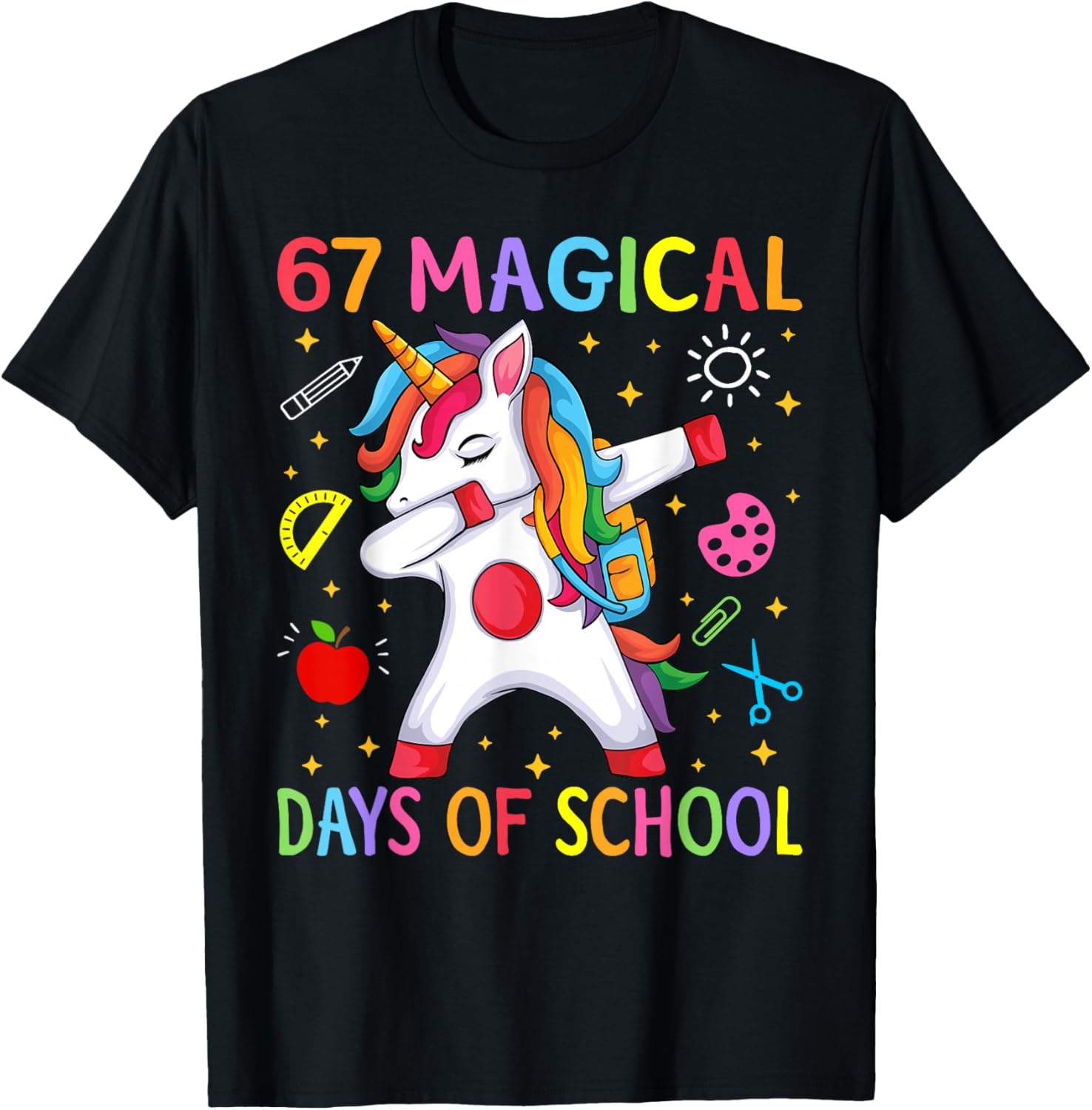 67 Magical Days of School Unicorn Six Seven Teacher Girls