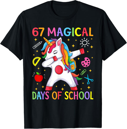 67 Magical Days of School Unicorn Six Seven Teacher Girls