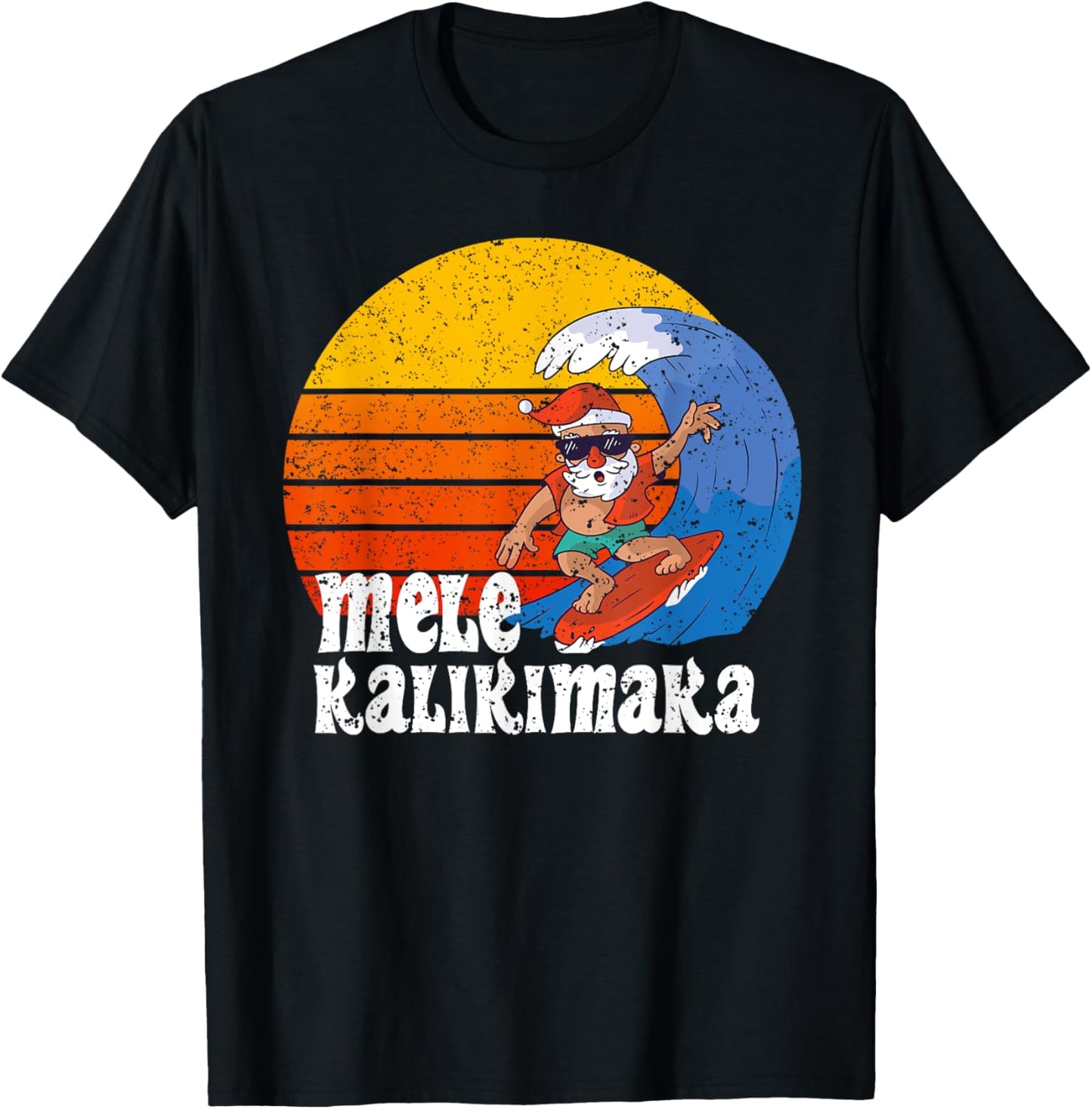 Christmas Mele Kalikimaka Surfing Santa Hawaiian