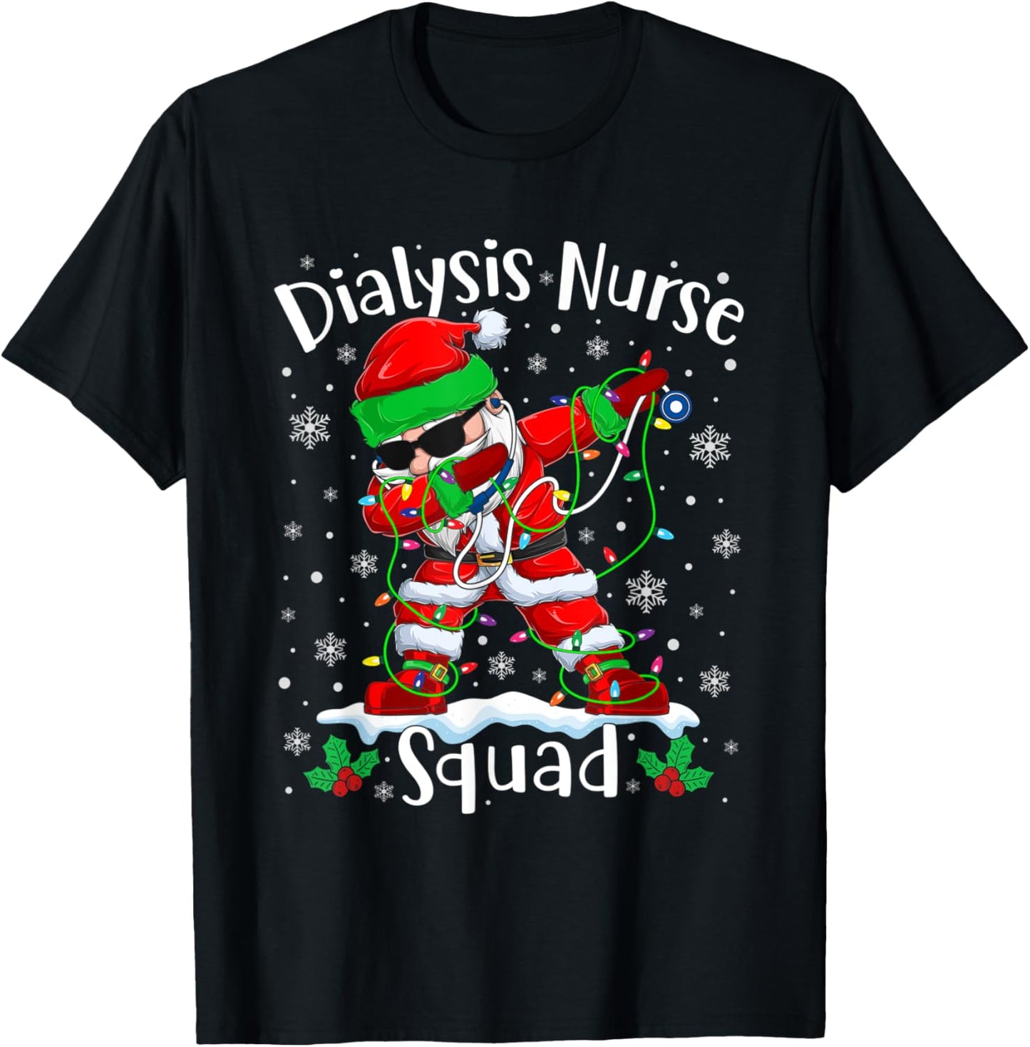 Dialysis Nurse Squad Christmas Dabbing Santa Nurse Xmas