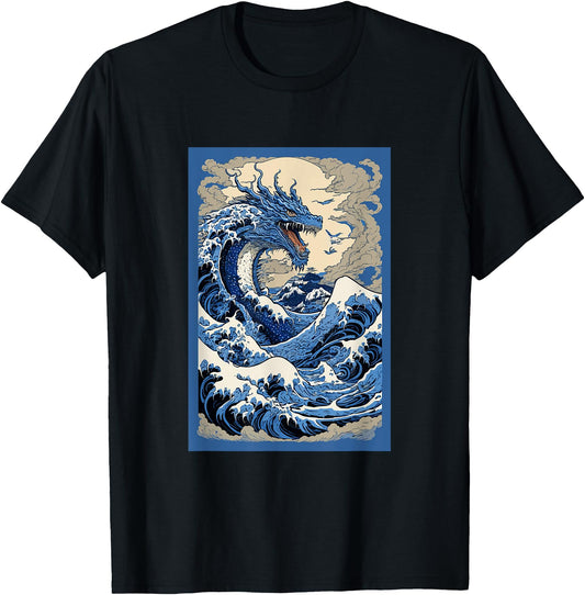 Chinese Dragon Hokusai Great Wave Off Kanagawa Japanese Art