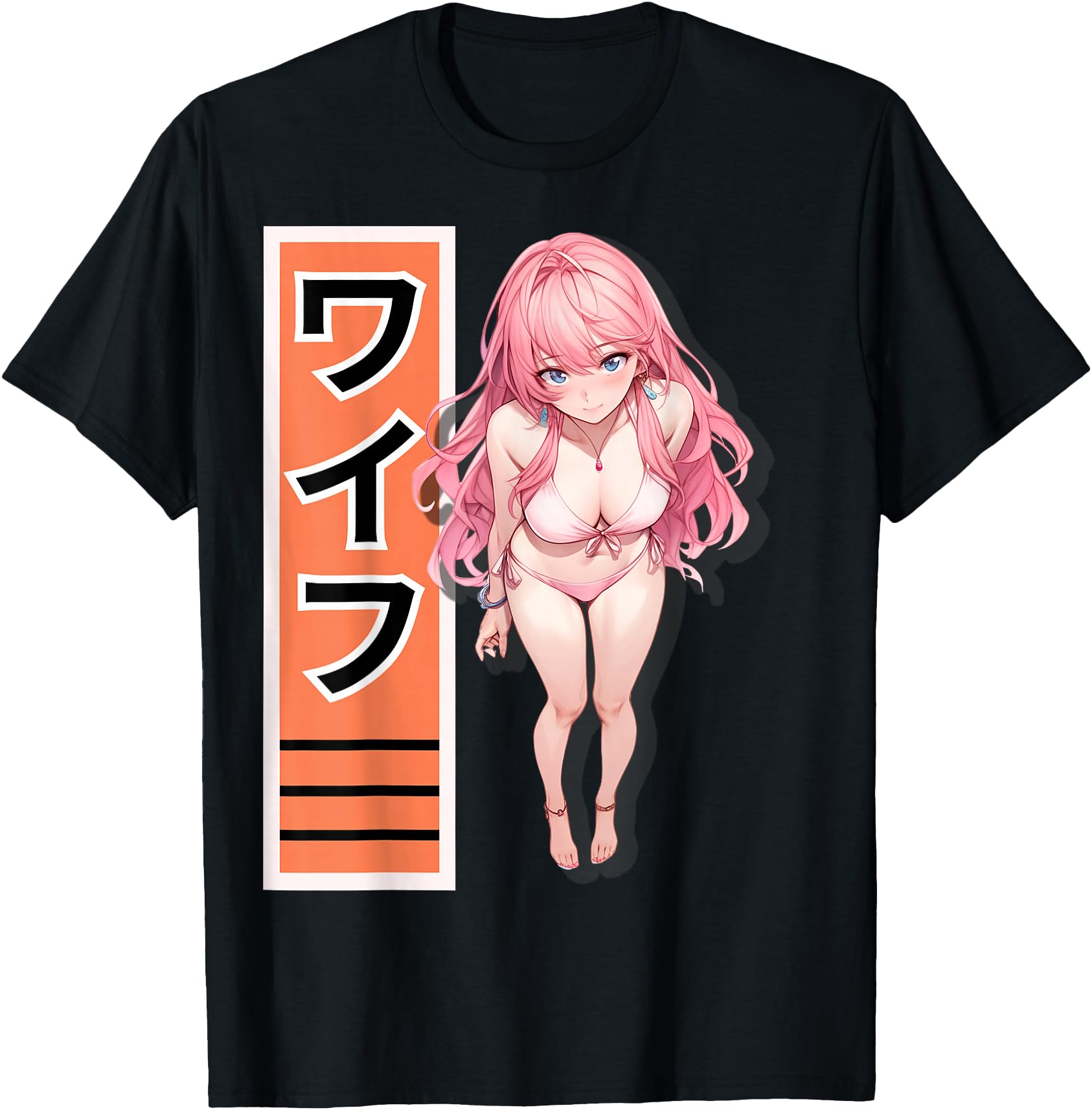 Vibrant Anime Girl Waifu Kawaii Design for Manga and Otaku
