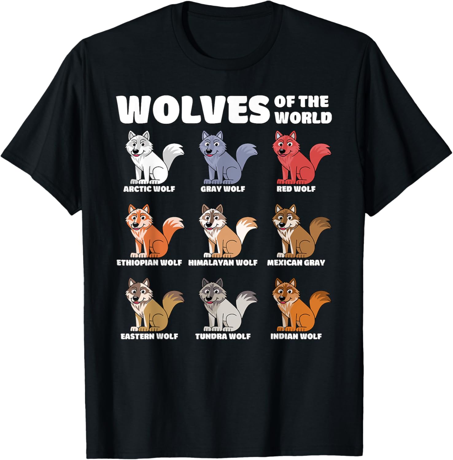 Wolves of the World Funny Cute Chibi Wolf Lover